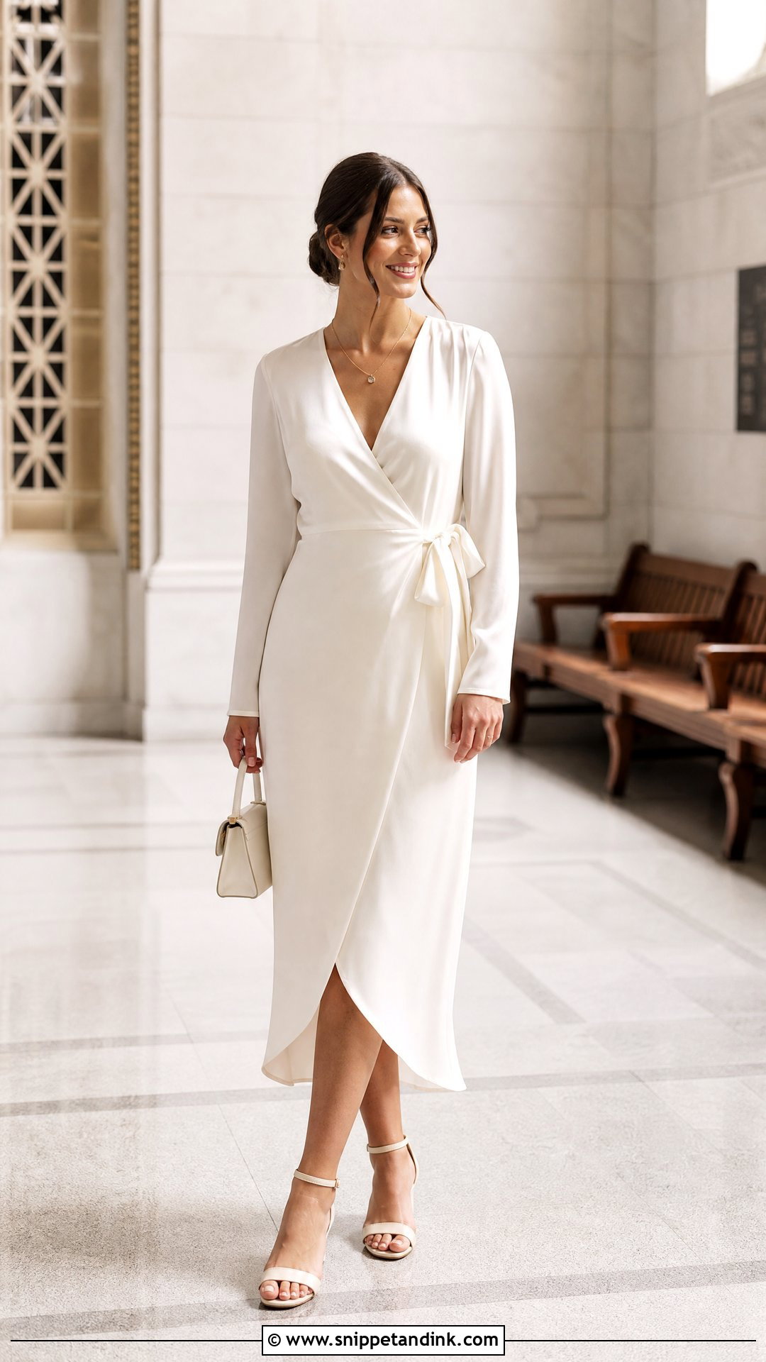 Courthouse Wedding Wrap Dress - Snippet and Ink - 25 Courthouse Wedding Attire Ideas
