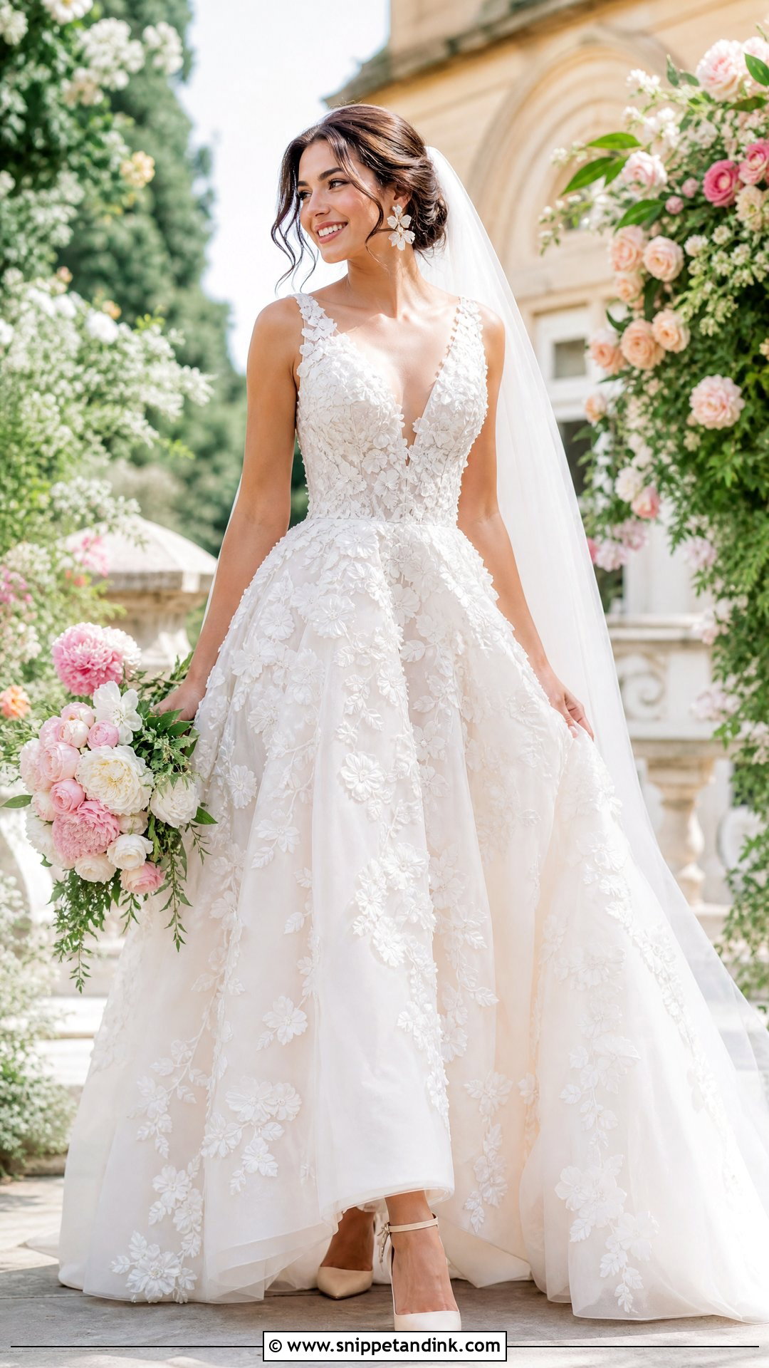 Couture Floral Applique Wedding Dress - Snippet and Ink - 25 Couture Wedding Dress Ideas