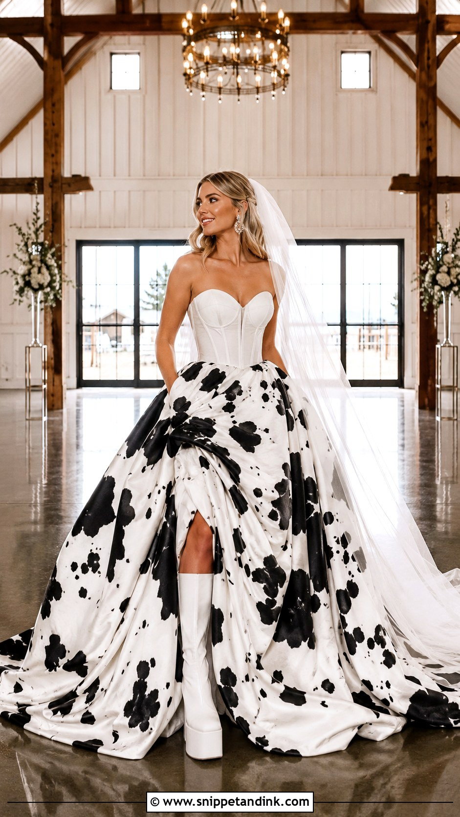 Cow Print Ball Gown Wedding Dress - Snippet and Ink - 20 Cow Print Wedding Dress Ideas