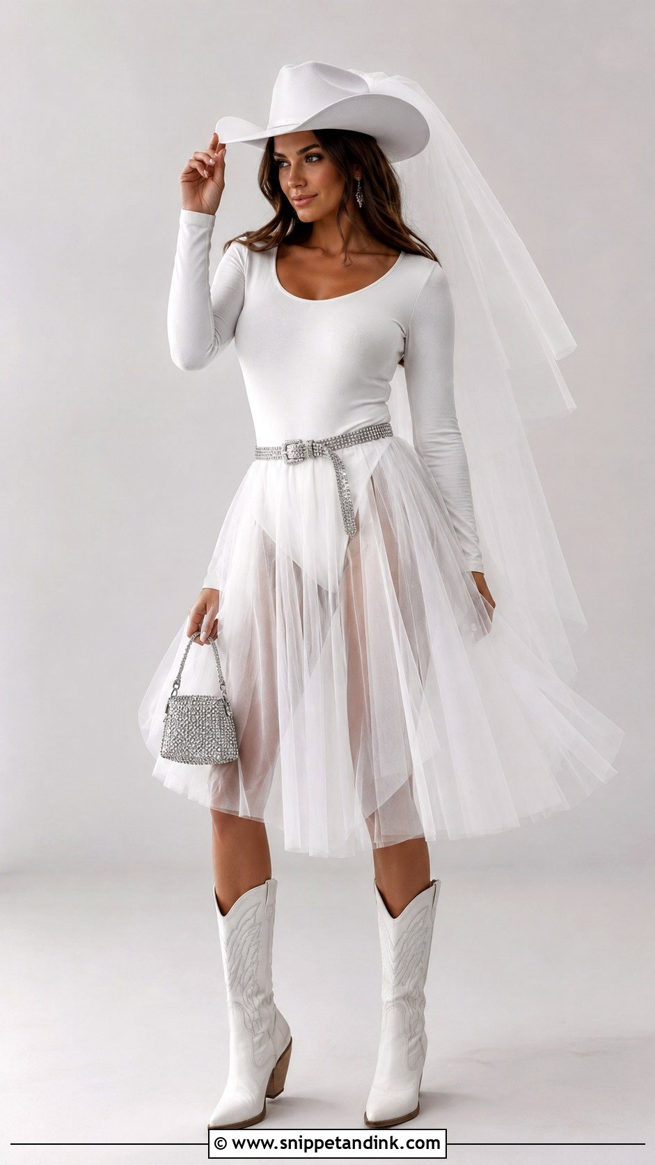 Cowboy Hat With Veil And Tulle Skirt - Snippet and Ink - 20 Cowboy Hat with Veil Ideas