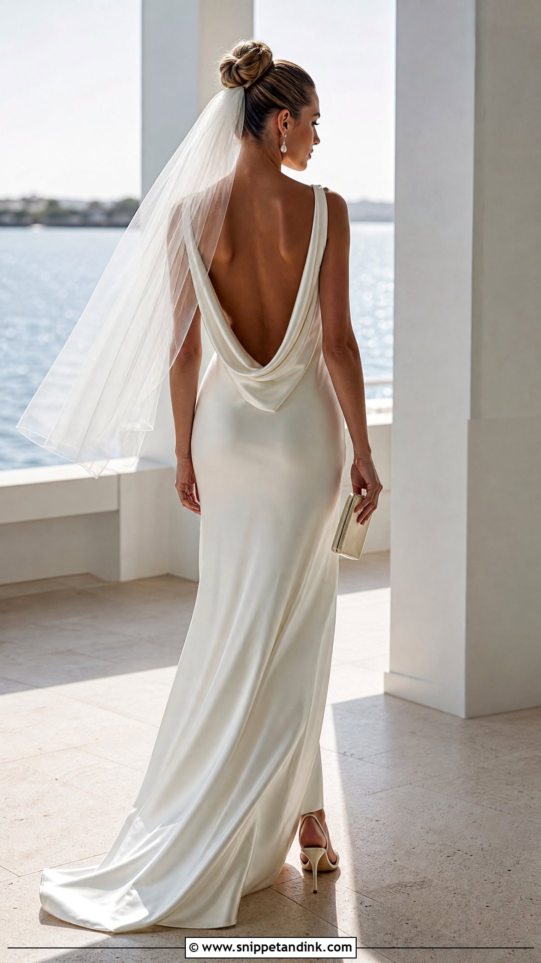 Cowl Back Sheath Wedding Dress - Snippet and Ink - 20 Simple Sheath Wedding Dress Ideas
