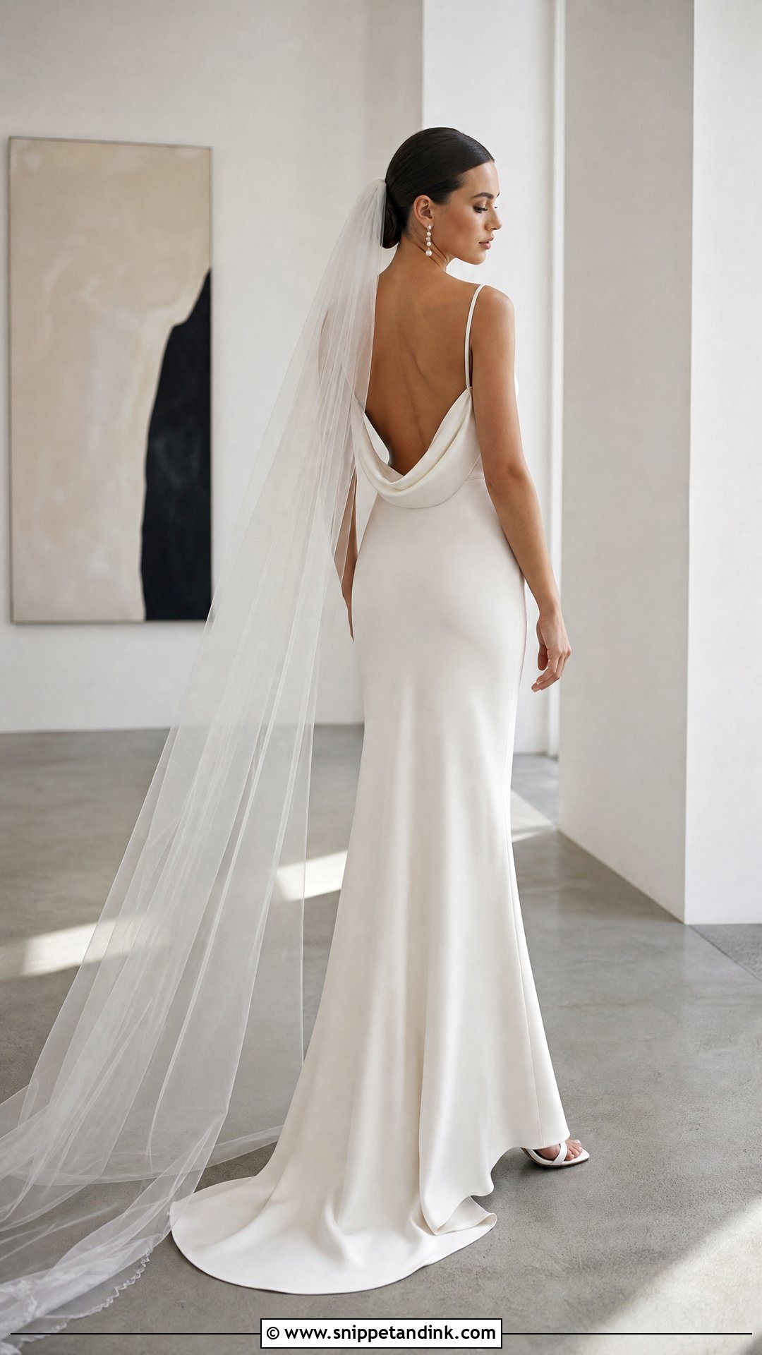 Cowl Back Slip Wedding Dress - Snippet and Ink - 20 Open Wedding Dress Ideas