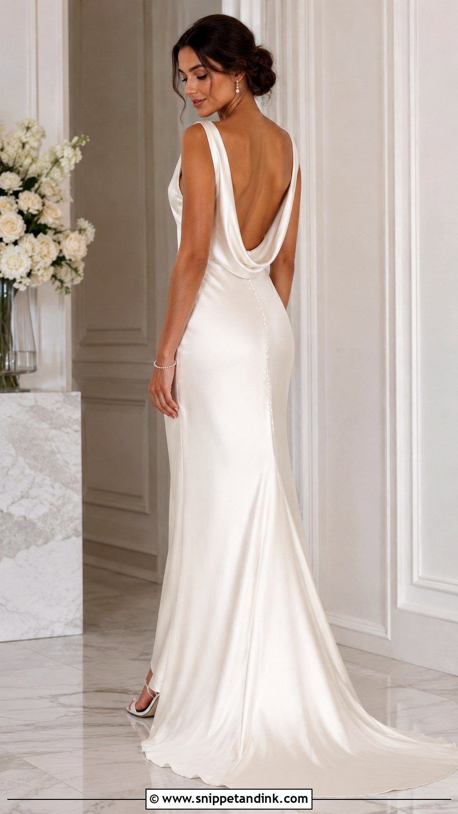Cowl Back Wedding Dress - Snippet and Ink - 25 20s Wedding Dress Ideas