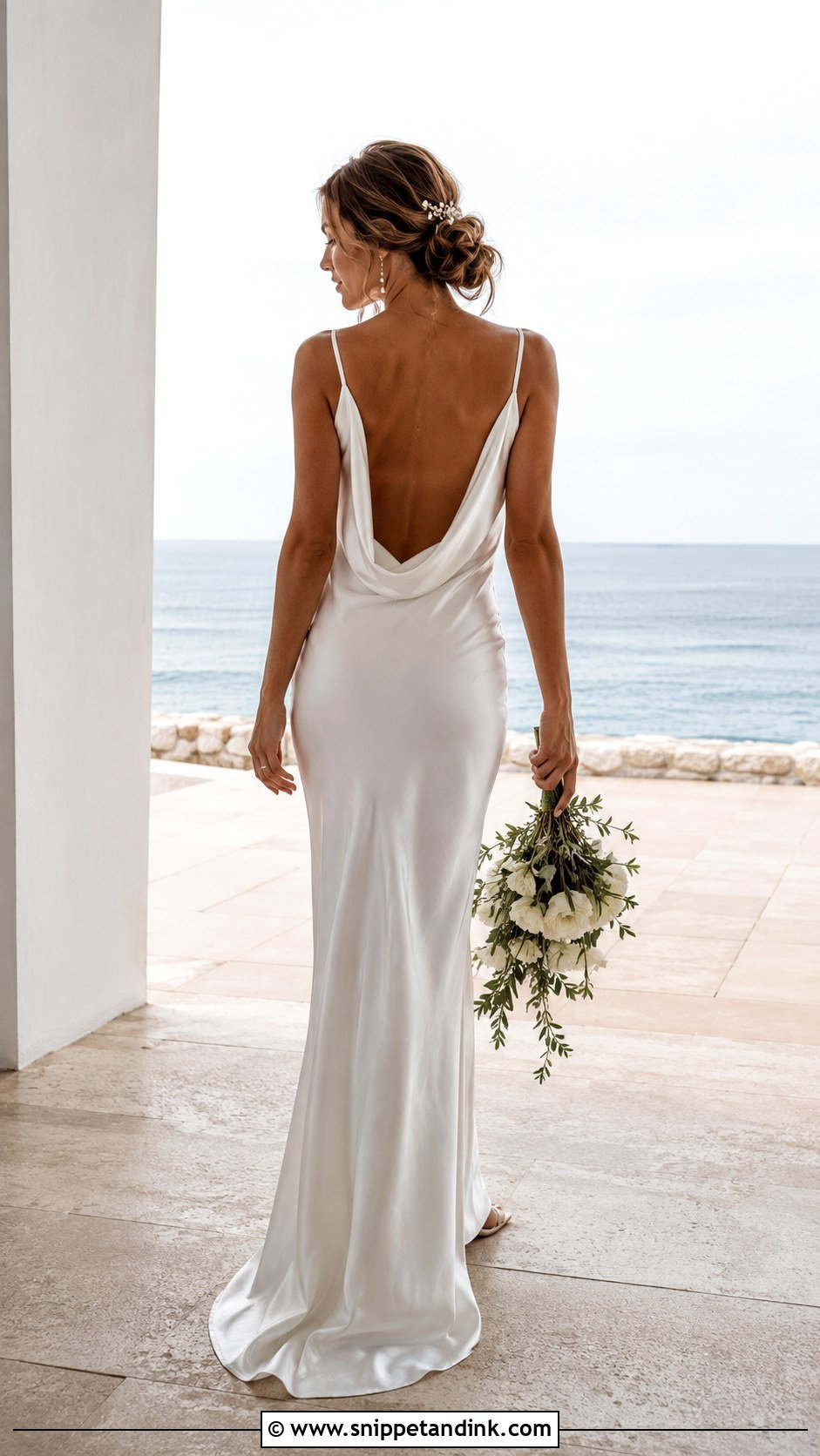 Cowl Back Wedding Gown - Snippet and Ink - 20 Backless Wedding Gown Ideas