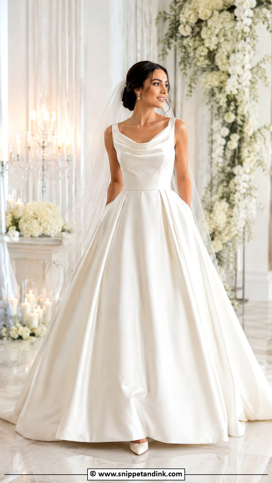 Cowl Neck Ball Gown Wedding Dress - Snippet and Ink - 25 Cowl Neck Wedding Dress Ideas
