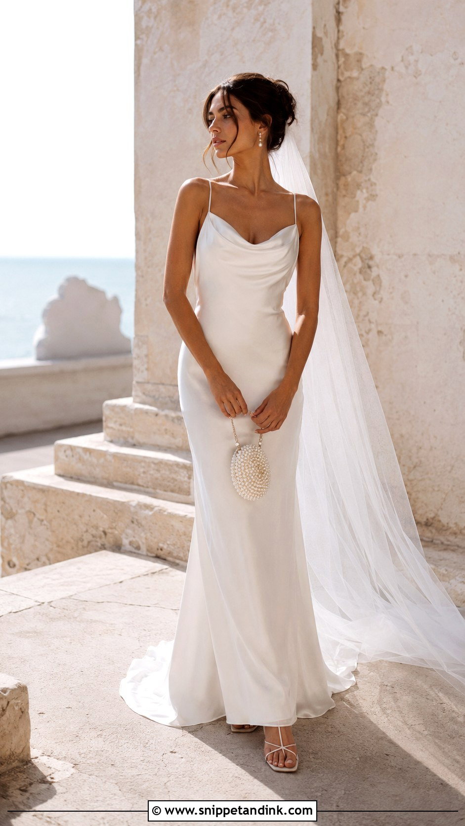 Cowl Neck Bodycon Slip Wedding Dress - Snippet and Ink - 20 Bodycon Wedding Dresses
