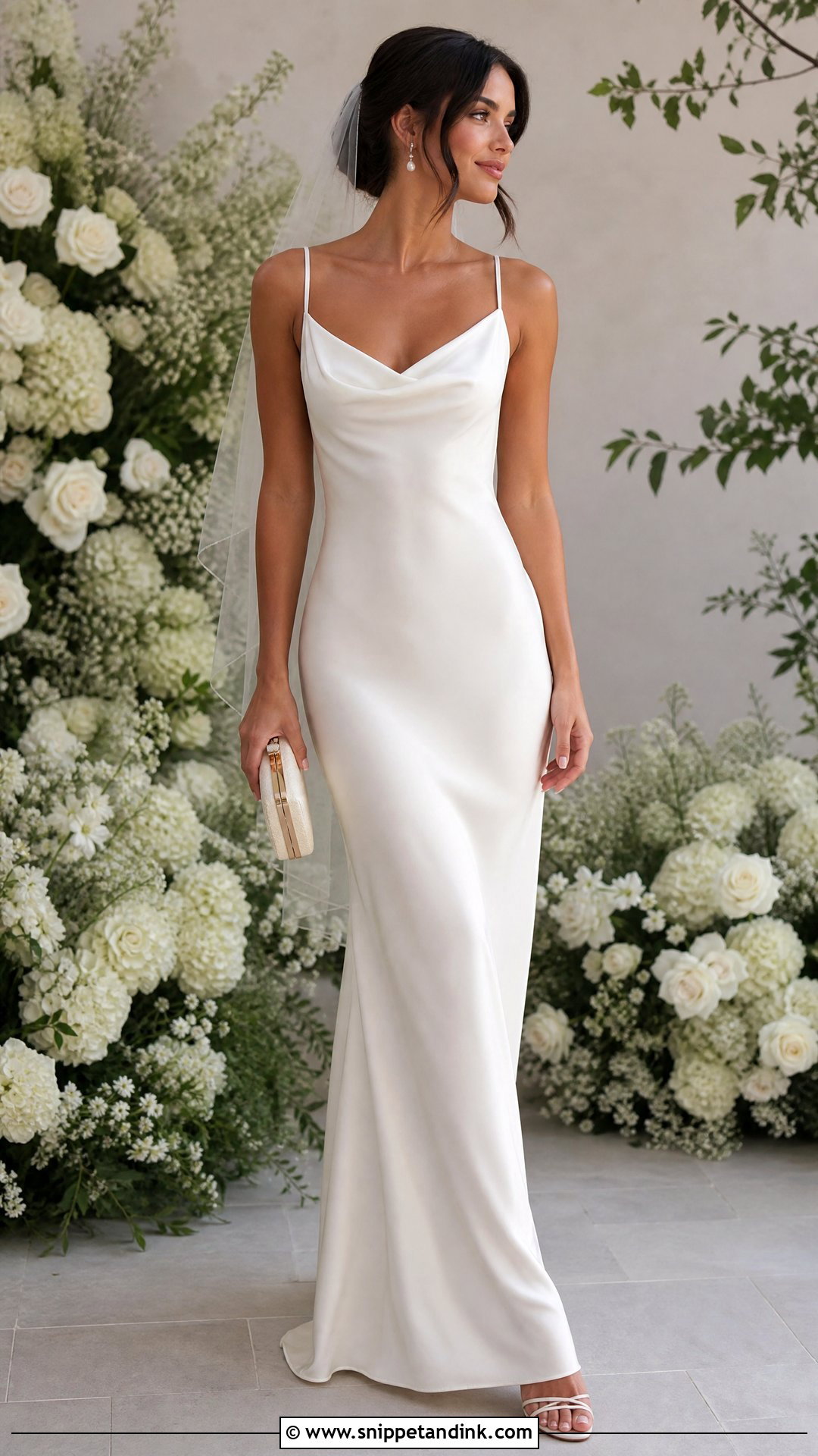 Cowl Neck Bridal Slip Dress - Snippet and Ink - 20 Bridal Slip Dress Ideas