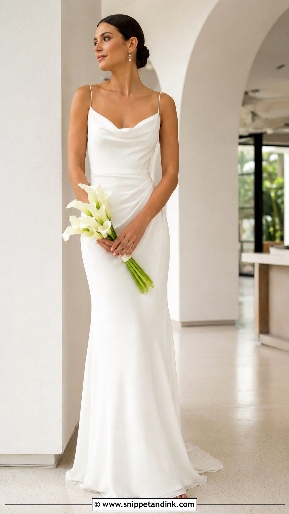 Cowl Neck Chiffon Wedding Dress - Snippet and Ink - 20 Flowy Chiffon Wedding Dress Ideas