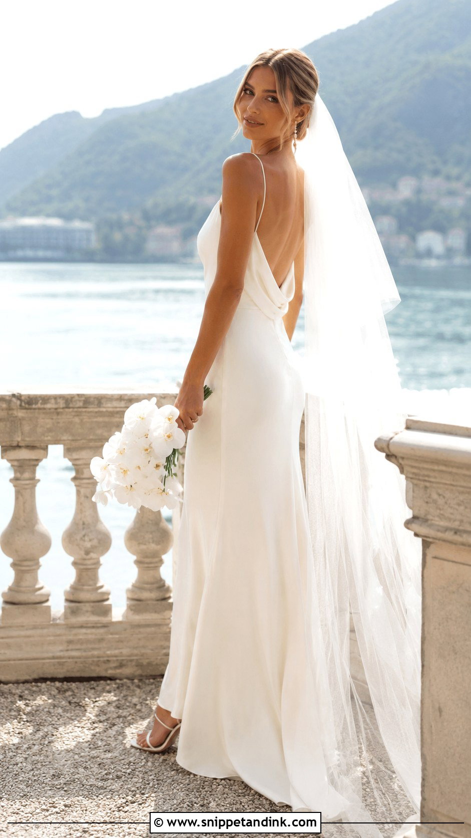 Cowl Neck Crepe Wedding Gown - Snippet and Ink - 20 Crepe Gown Styles for Wedding
