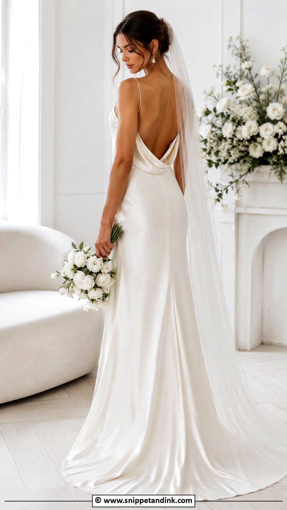 Cowl Neck Goddess Wedding Dress - Snippet and Ink - 25 Goddess Wedding Dress Ideas