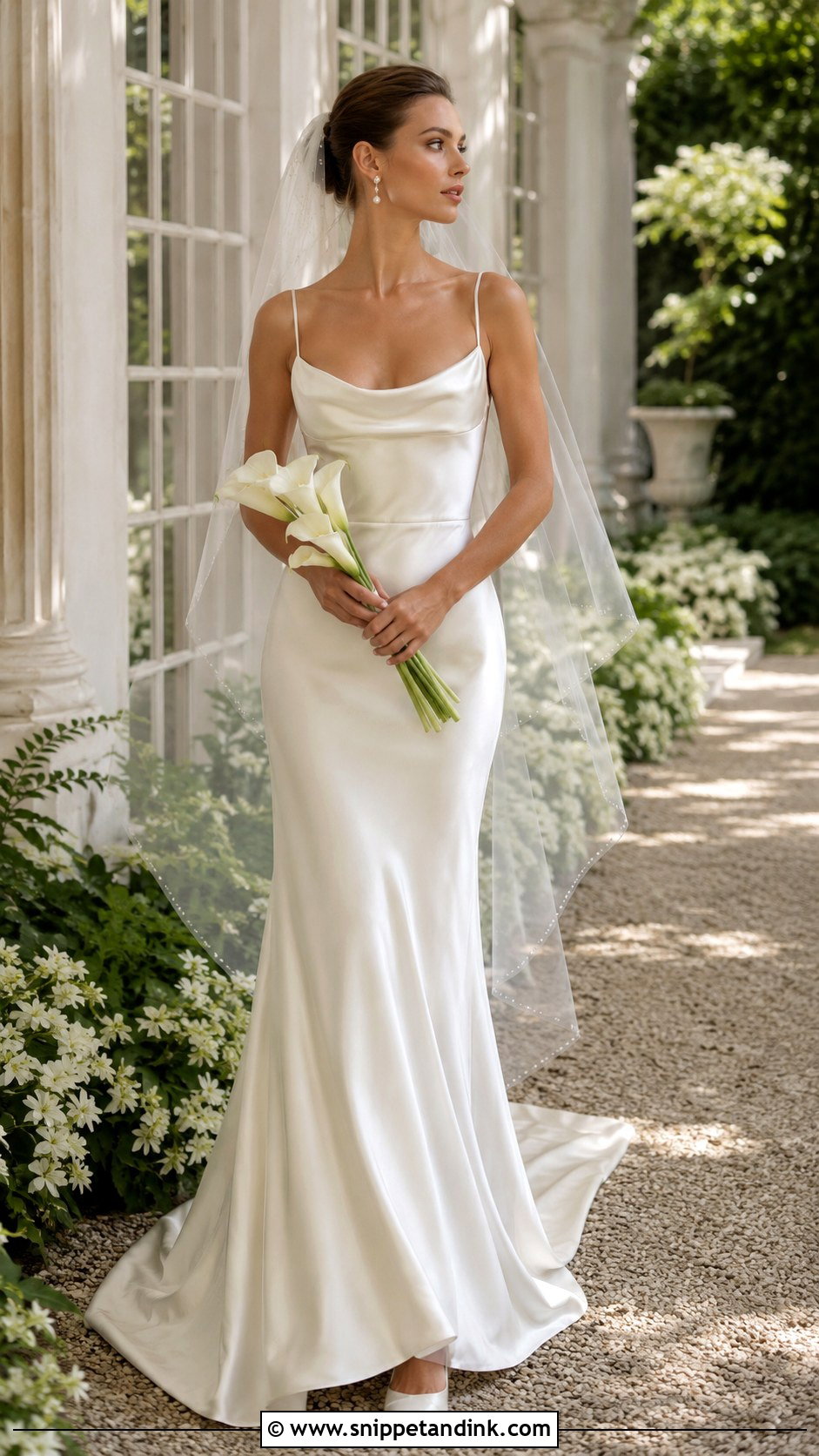 Cowl Neck Liquid Satin Wedding Dress - Snippet and Ink - 20 Liquid Satin Wedding Dress Ideas