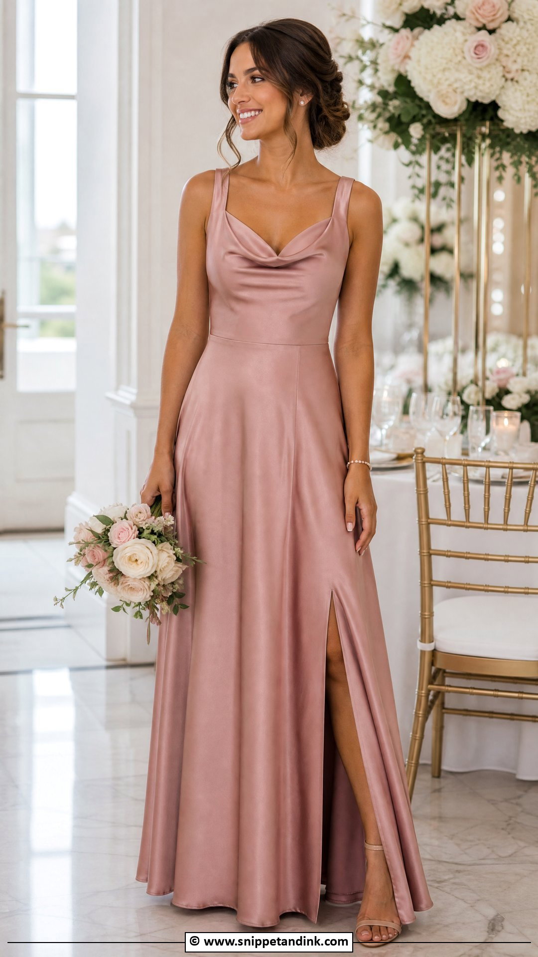 Cowl Neck Maid Of Honor Dress - Snippet and Ink - 35 Maid of Honor Dress Ideas