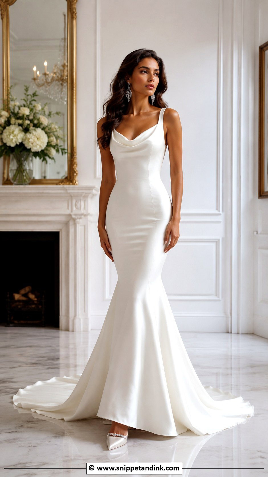 Cowl Neck Mermaid Wedding Dress - Snippet and Ink - 25 Cowl Neck Wedding Dress Ideas