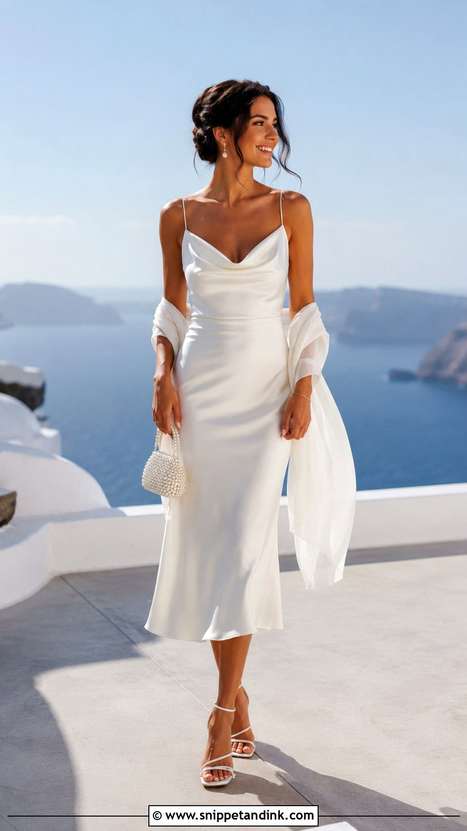 Cowl Neck Midi Wedding Dress - Snippet and Ink - 20 Midi Wedding Dresses