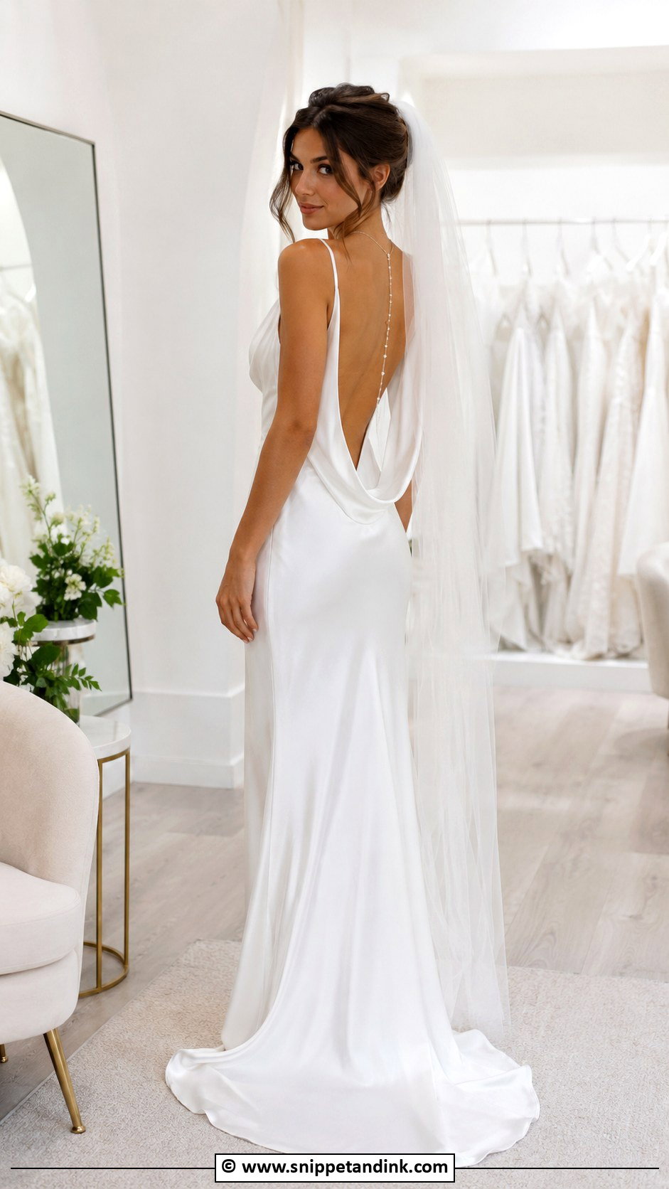 Cowl Neck Open Back Wedding Dress - Snippet and Ink - 25 Cowl Neck Wedding Dress Ideas