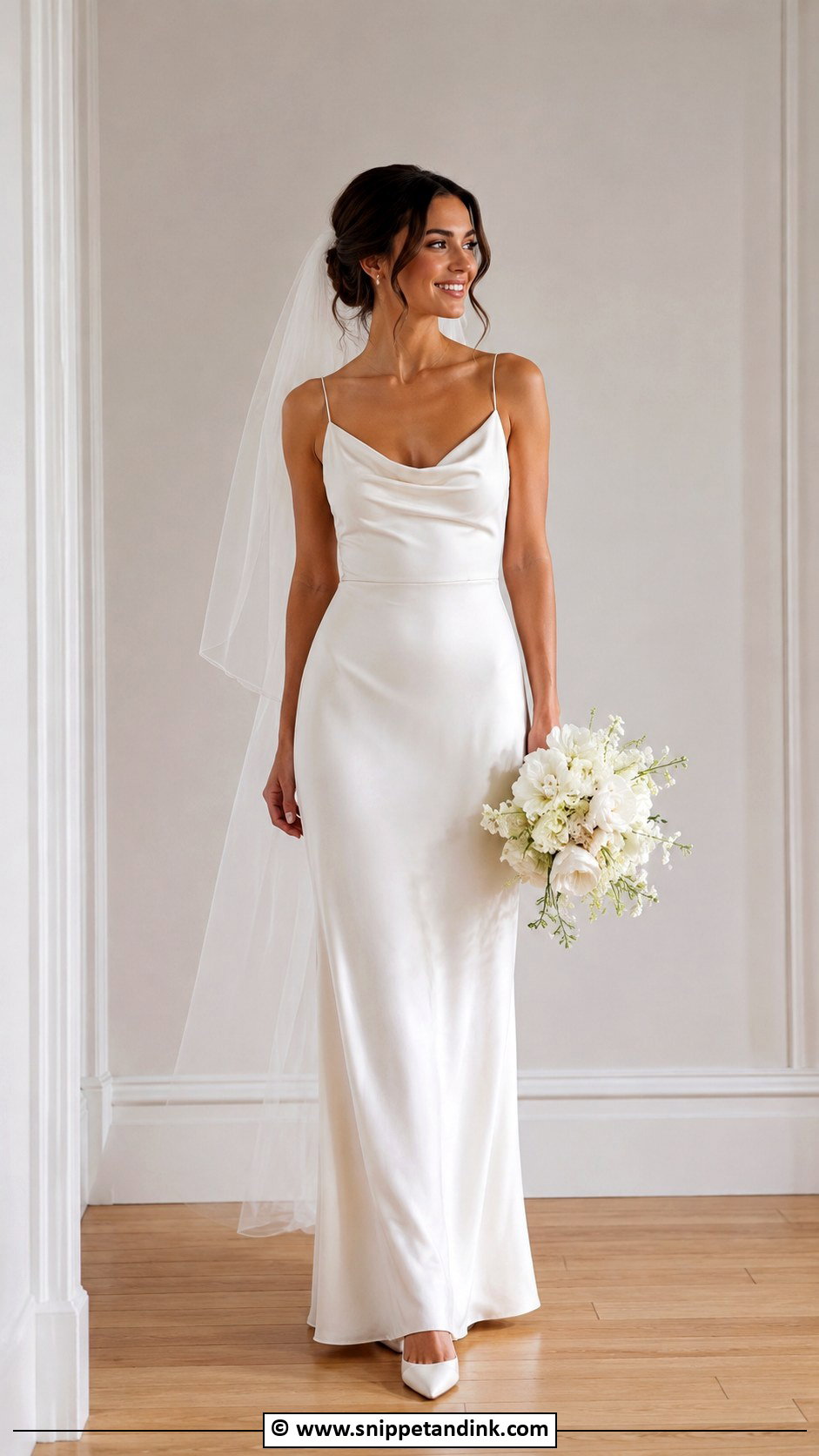 Cowl Neck Petite Wedding Dress - Snippet and Ink - 25 Cowl Neck Wedding Dress Ideas