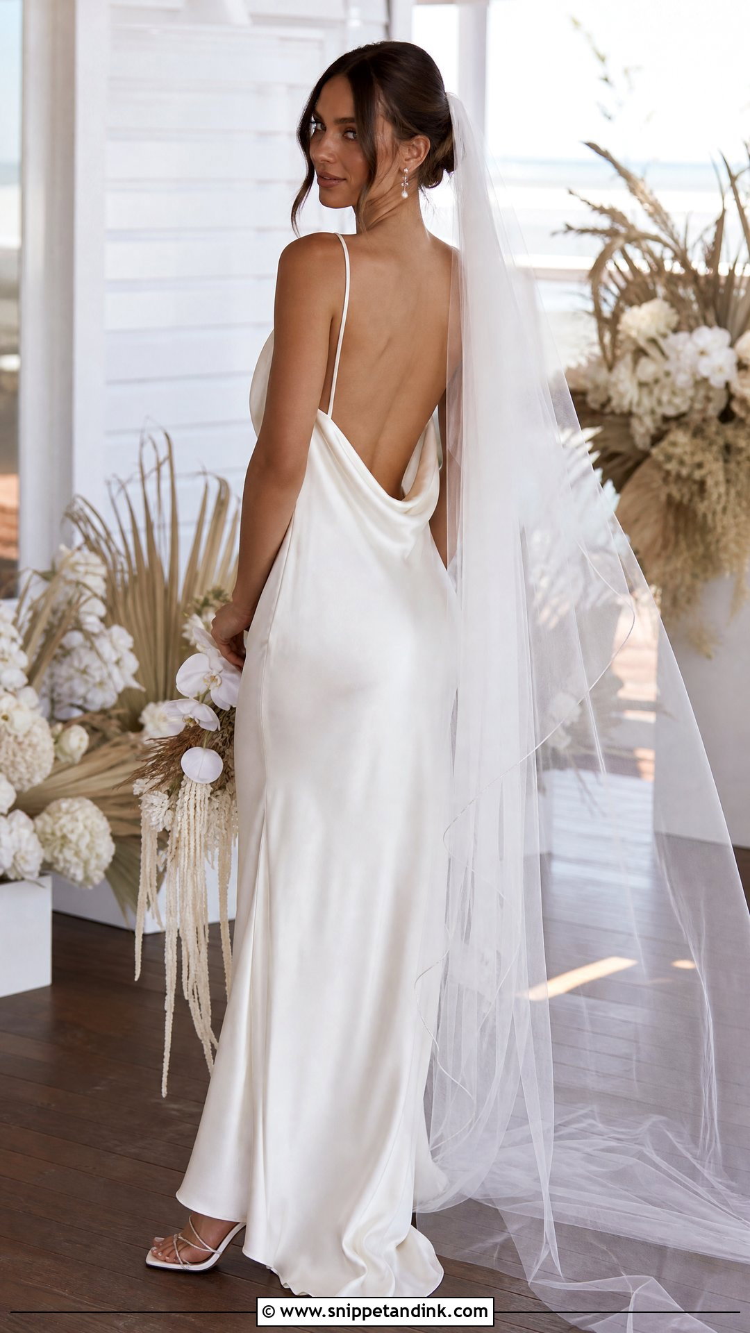 Cowl Neck Satin Bridal Dress - Snippet and Ink - 20 Satin Bridal Dress Ideas