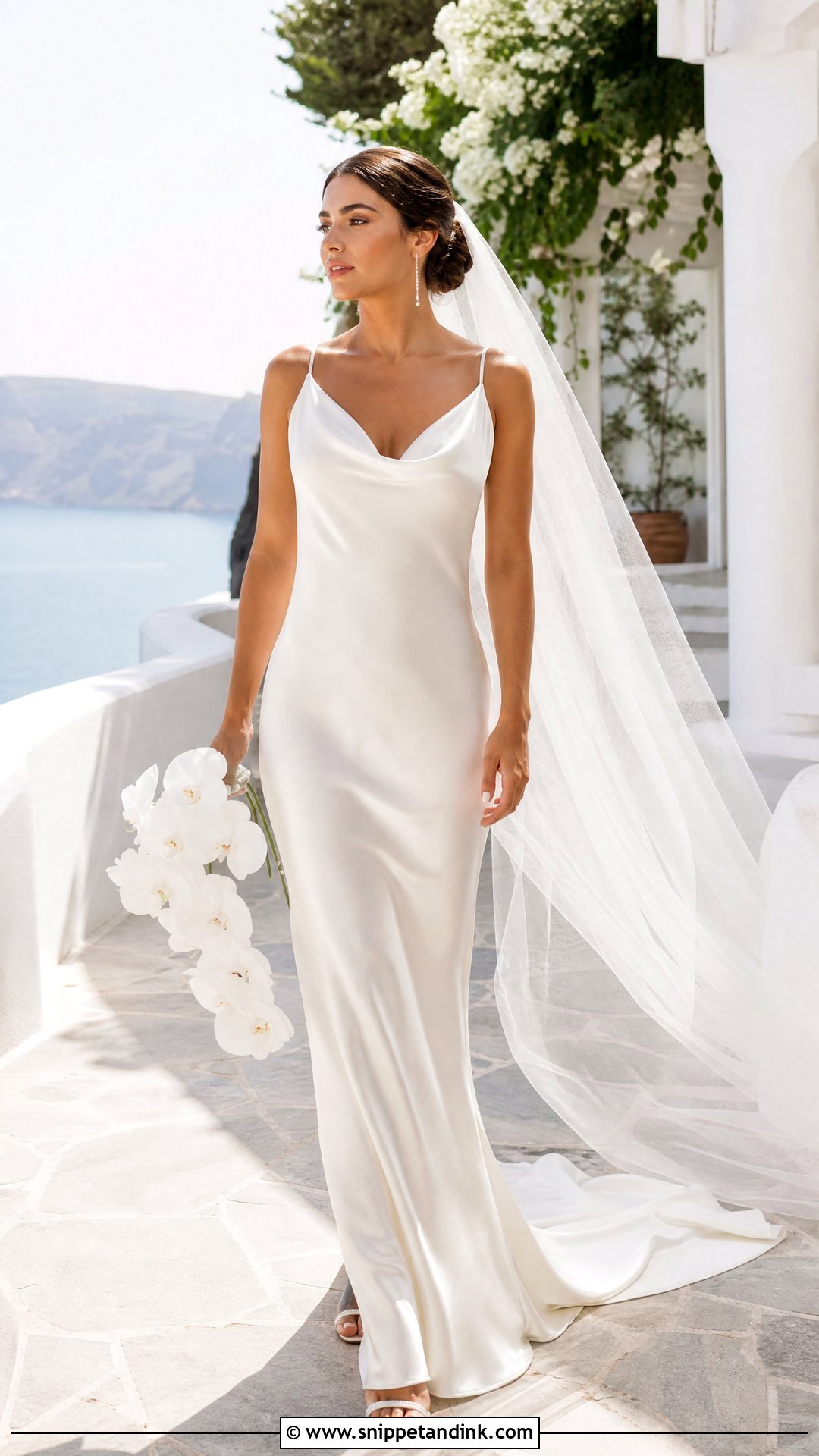 Cowl Neck Satin Fitted Wedding Dress - Snippet and Ink - 20 Satin Fitted Wedding Dress Ideas