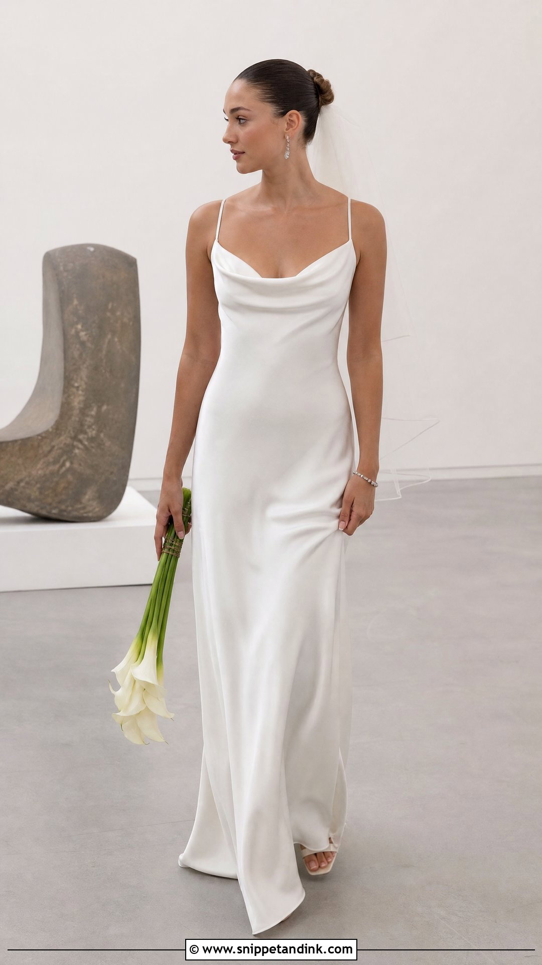 Cowl Neck Satin Wedding Dress - Snippet and Ink - 20 Stain Wedding Dress Ideas