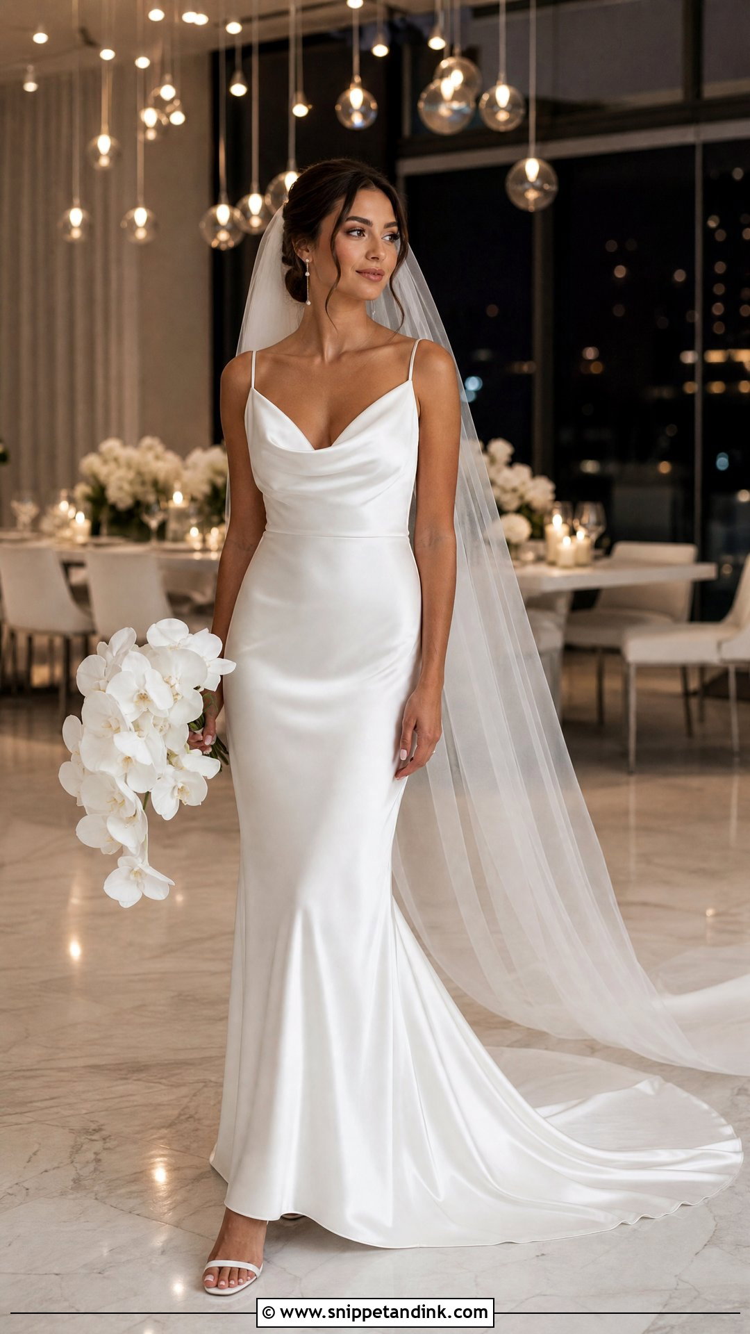 Cowl Neck Satin Wedding Dress - Snippet and Ink - 20 Vintage Silk Satin Wedding Dress Bridal Gowns
