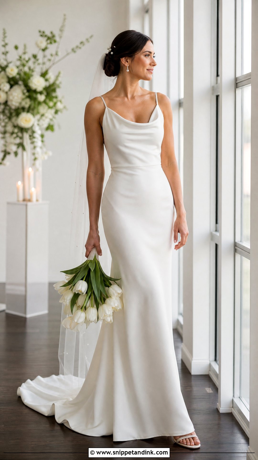 Cowl Neck Satin Wedding Gown - Snippet and Ink - 20 Wedding Gown Simple Classy Ideas