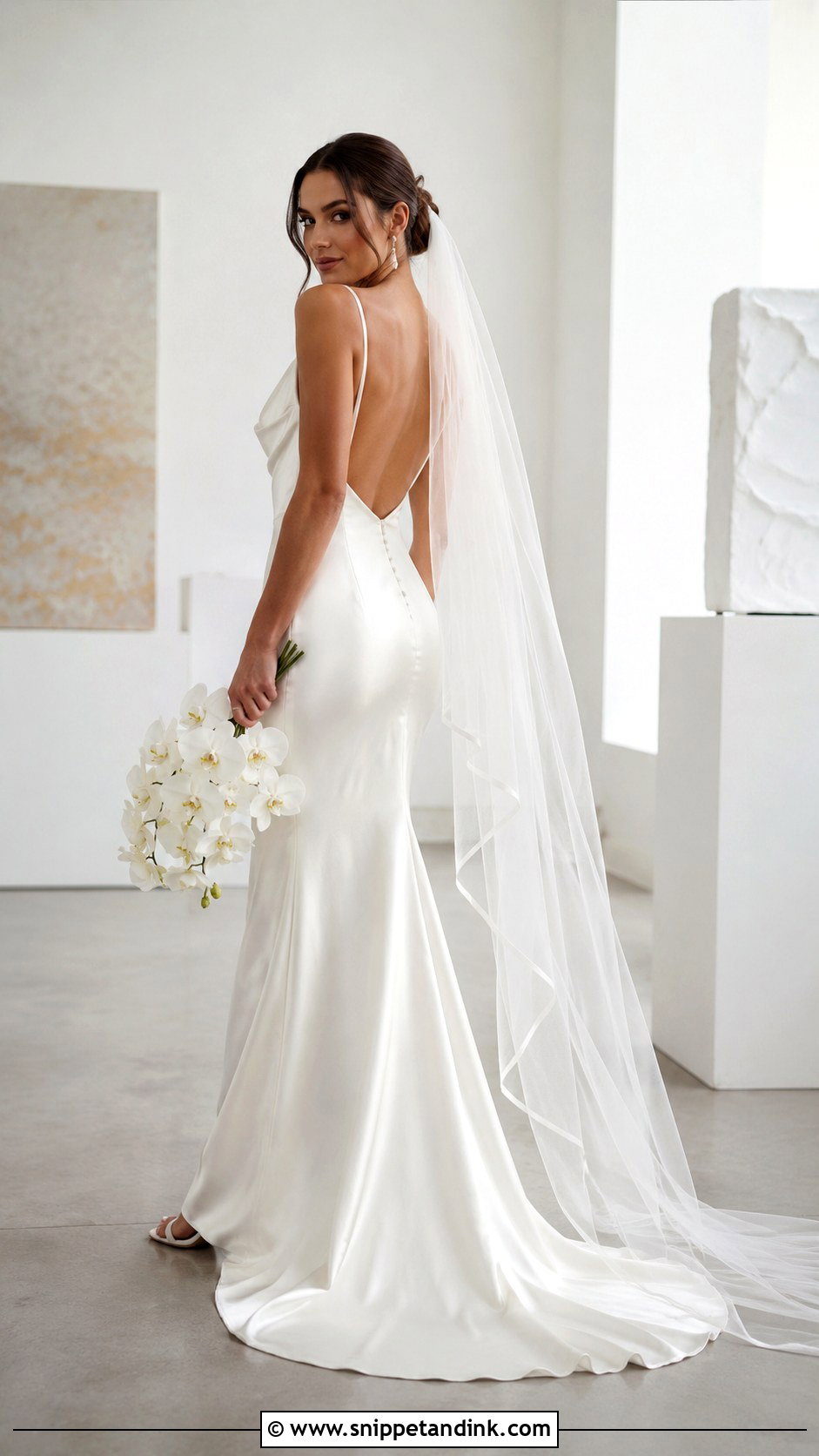 Cowl Neck Silk Mermaid Wedding Dress - Snippet and Ink - 20 Silk Mermaid Wedding Dress Ideas