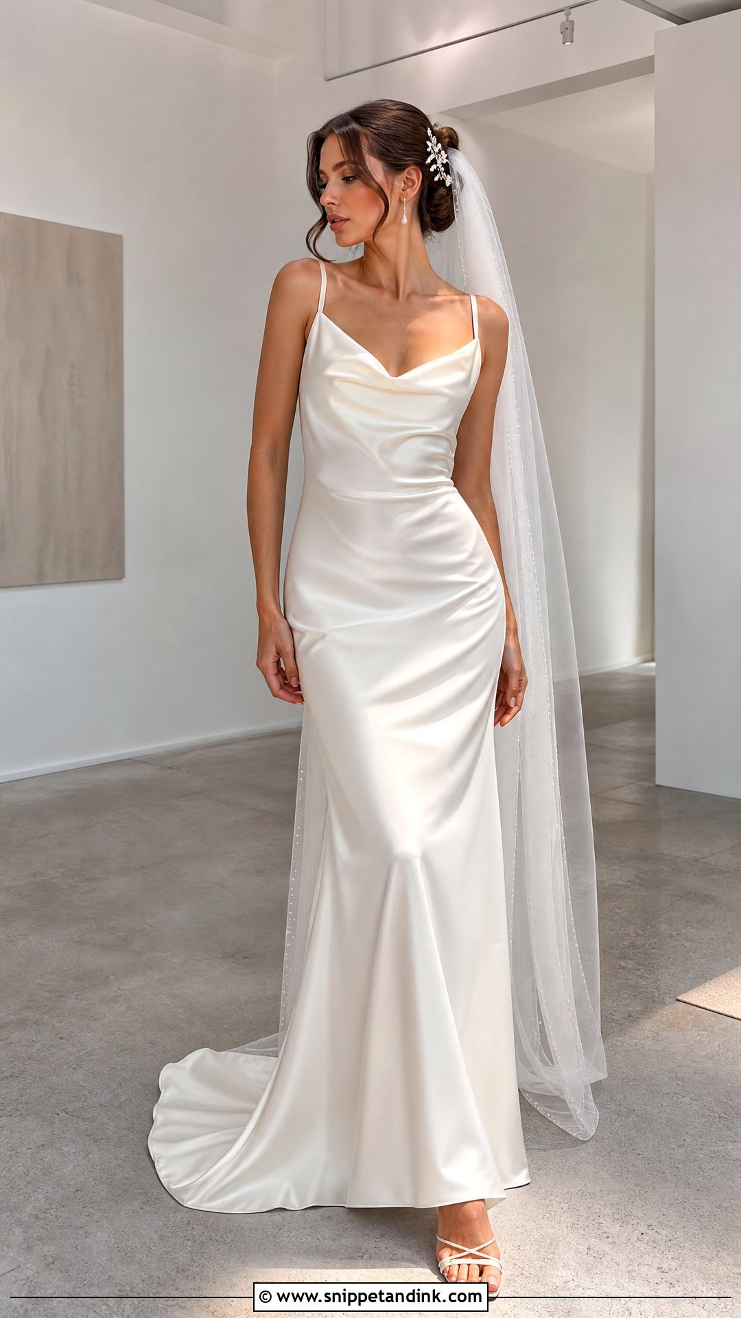Cowl Neck Silk Satin Wedding Dress - Snippet and Ink - 20 Silk Satin Wedding Dresses