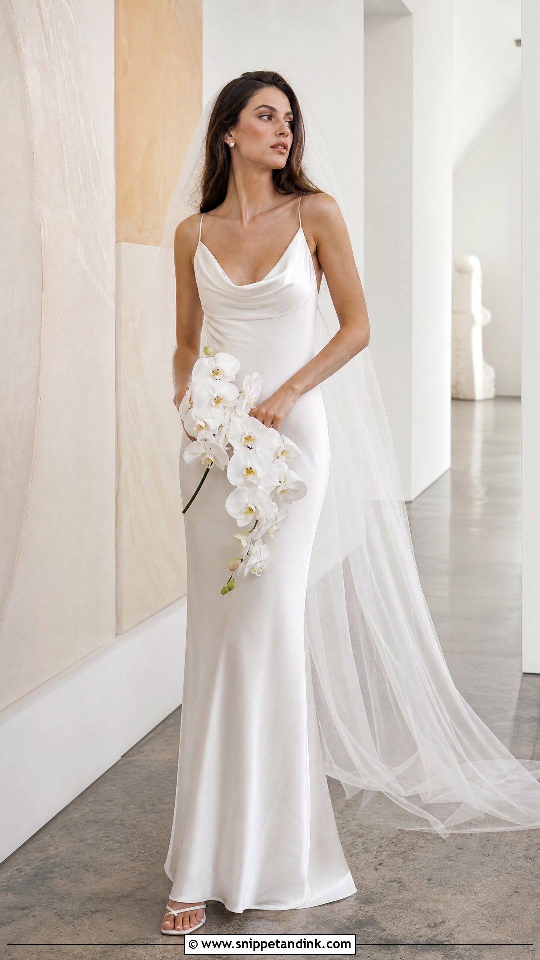 Cowl Neck Silk Satin Wedding Dress - Snippet and Ink - 20 Silk Satin Wedding Dress Ideas