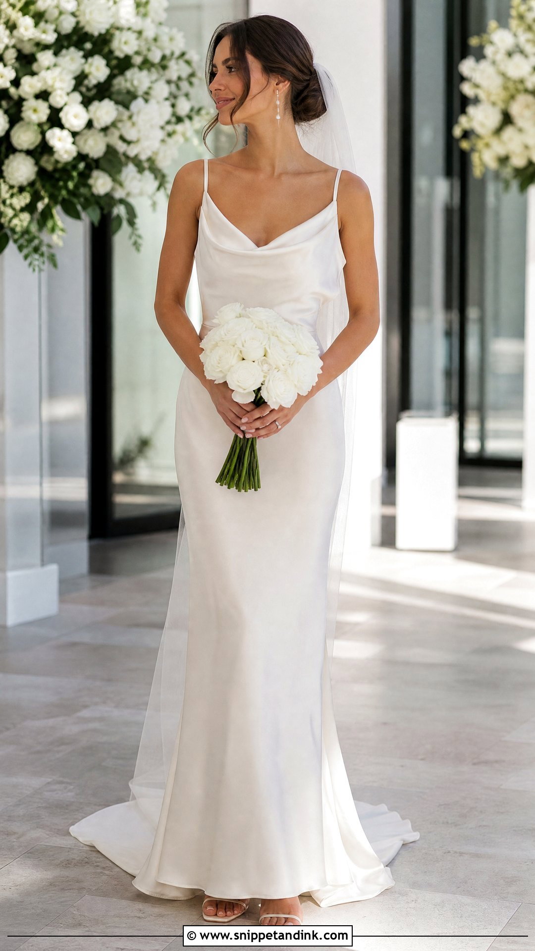 Cowl Neck Silk Satin Wedding Gown - Snippet and Ink - 20 Silk Satin Wedding Gown Ideas