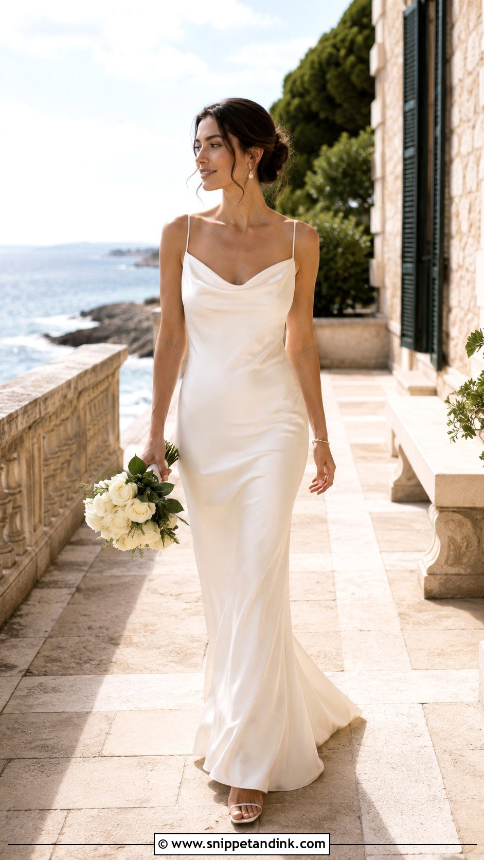 Cowl Neck Silk Wedding Dress - Snippet and Ink - 20 Classy Simple Bride Dress Ideas