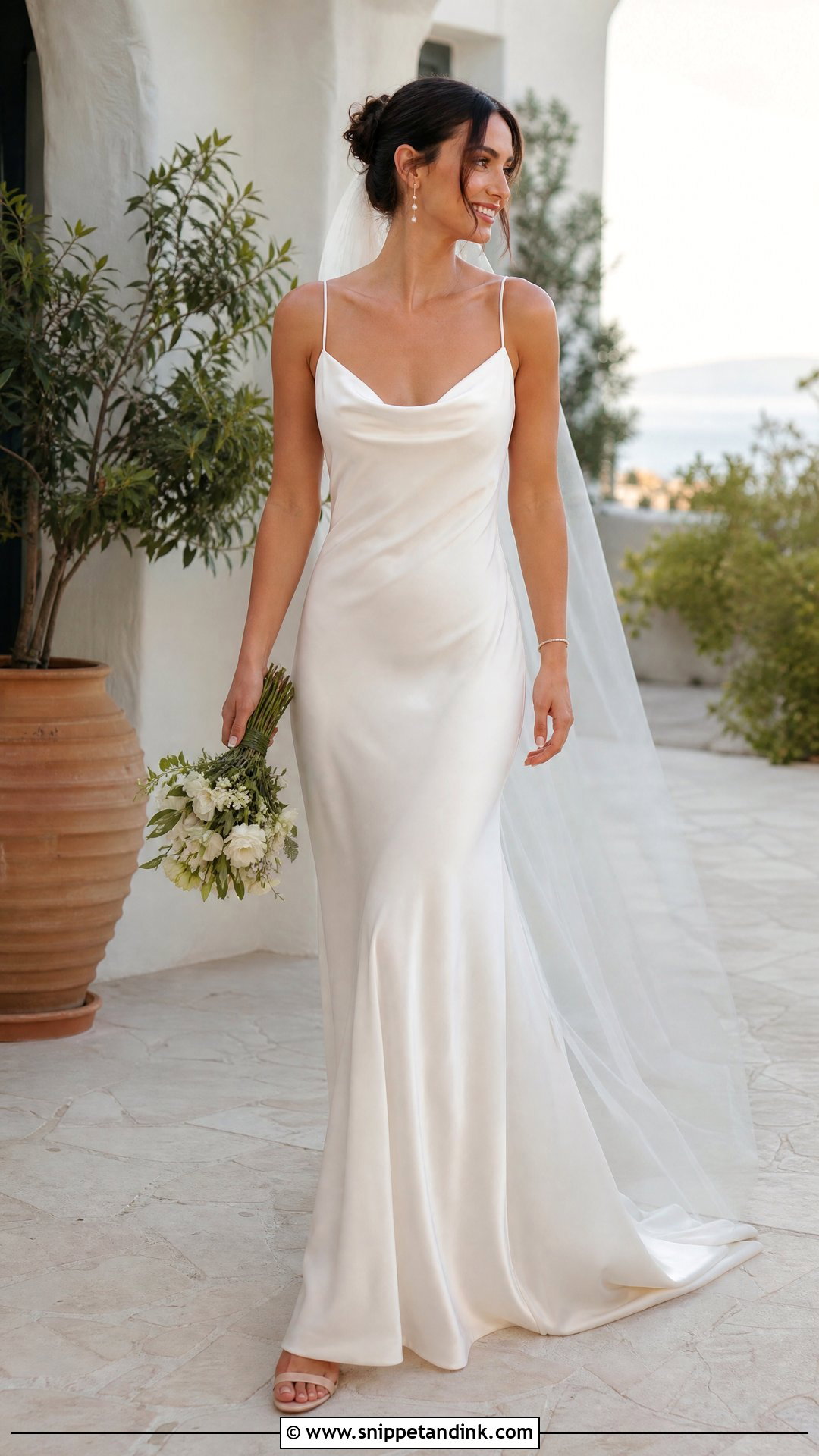Cowl Neck Silk Wedding Dress - Snippet and Ink - 20 No Lace Wedding Dresses
