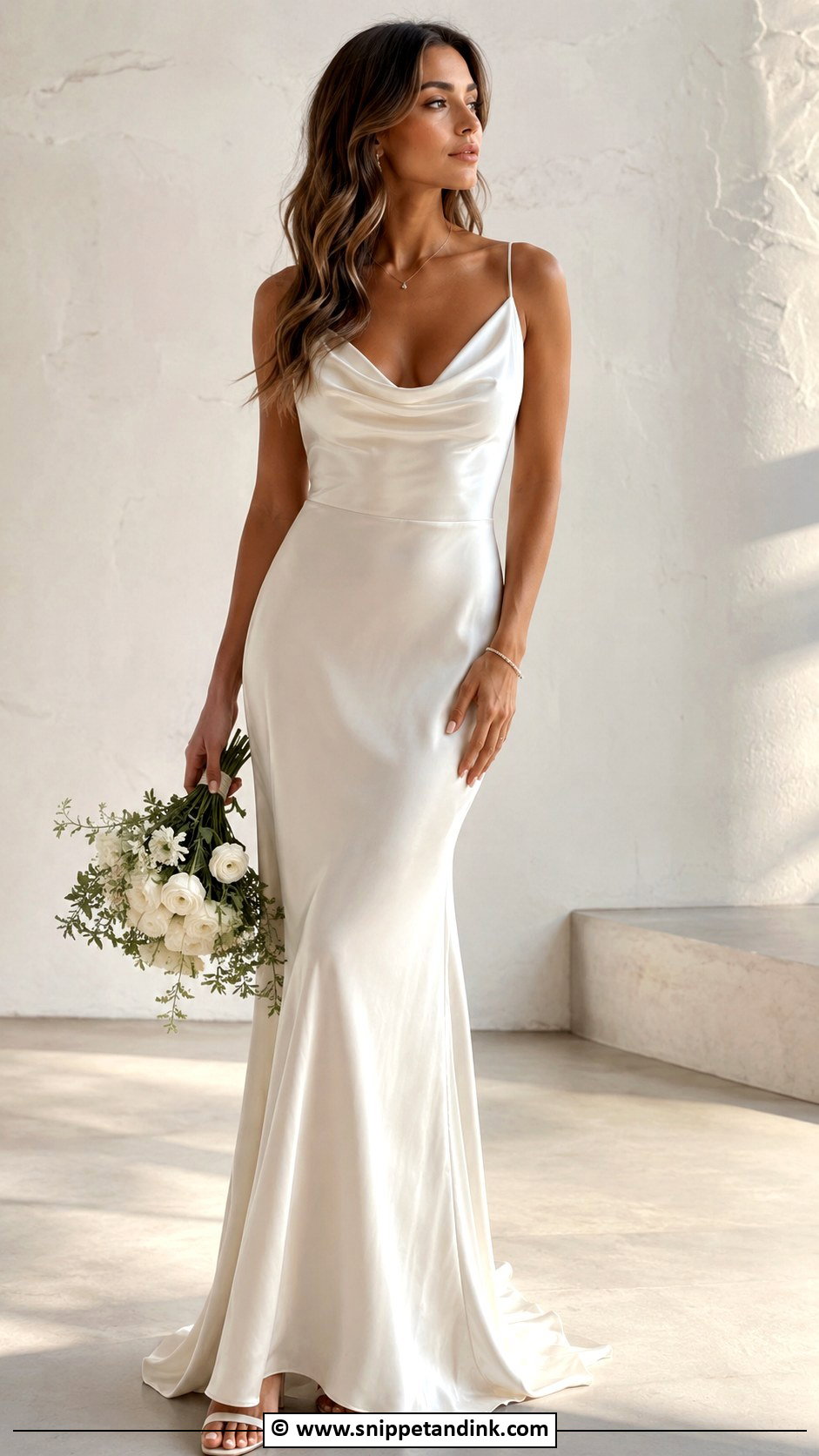 Cowl Neck Silk Wedding Dress - Snippet and Ink - 25 Cowl Neck Wedding Dress Ideas