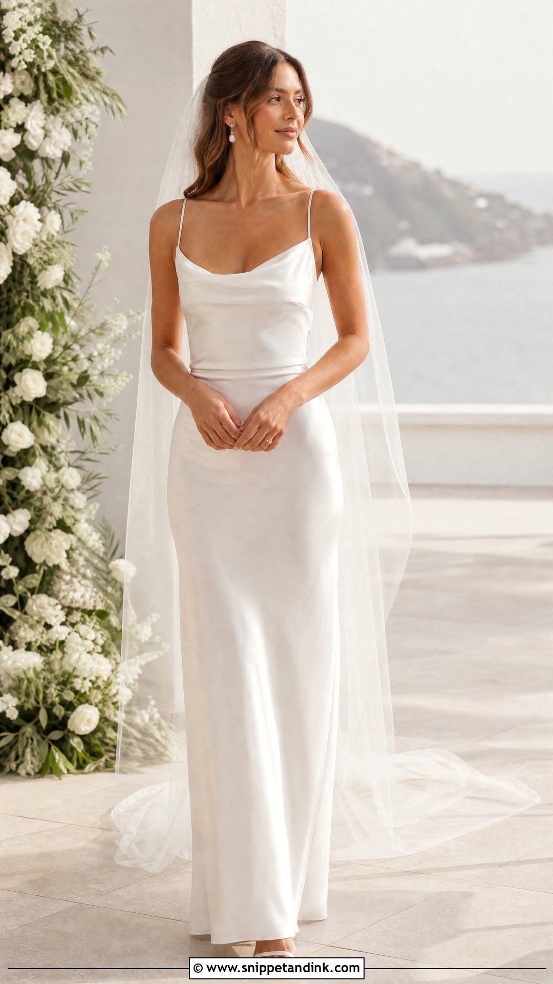 Cowl Neck Slim Wedding Dress - Snippet and Ink - 20 Slim Wedding Dresses