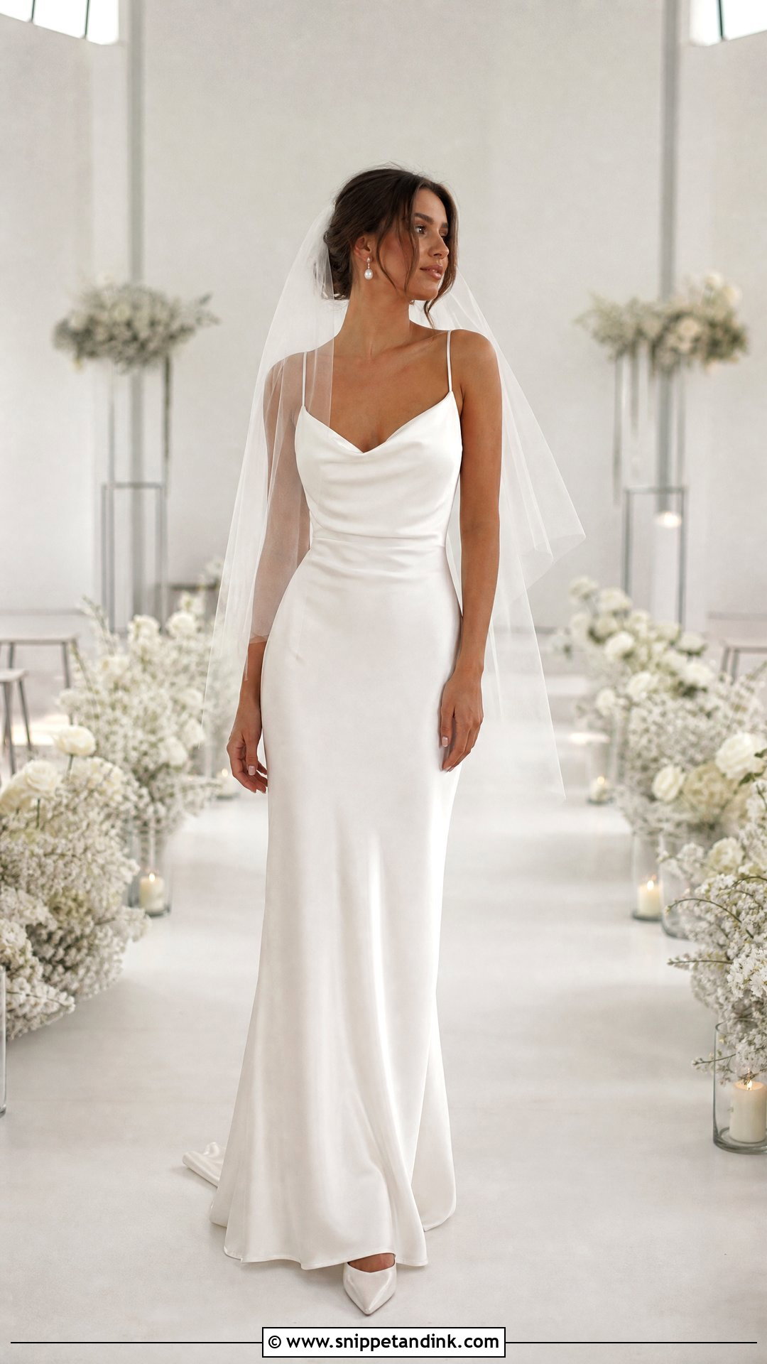 Cowl Neck Slinky Wedding Dress - Snippet and Ink - 20 Slinky Wedding Dress Ideas
