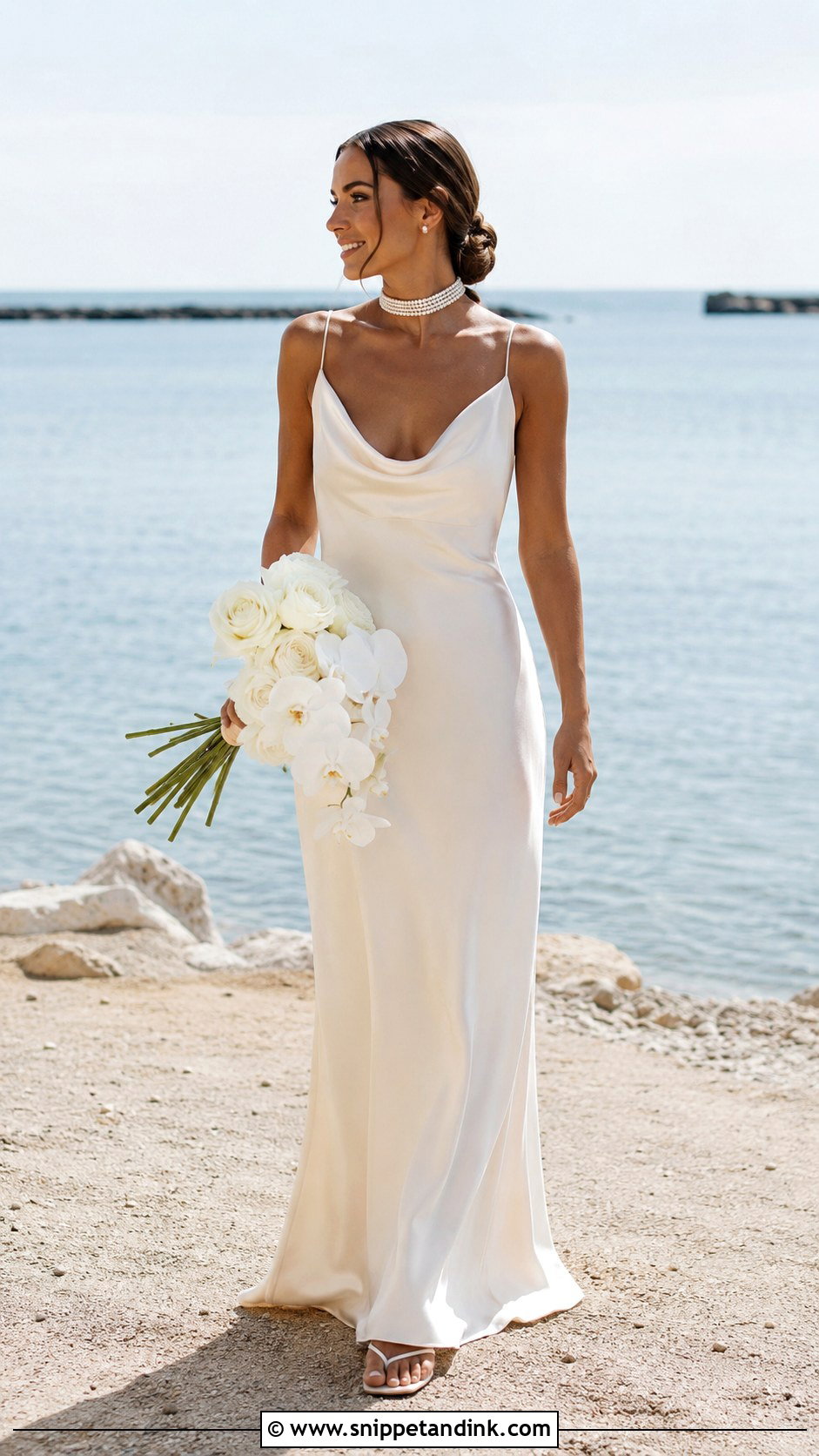 Cowl Neck Slip Beach Wedding Dress - Snippet and Ink - 20 Flowy Beach Wedding Dress Ideas