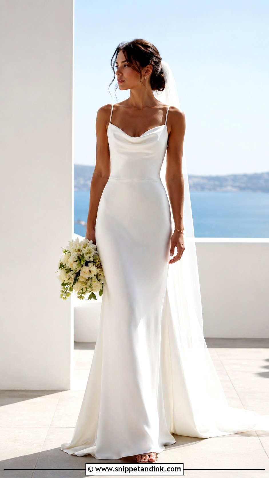 Cowl Neck Slip Bridal Dress - Snippet and Ink - 20 Simple Bridal Dresses