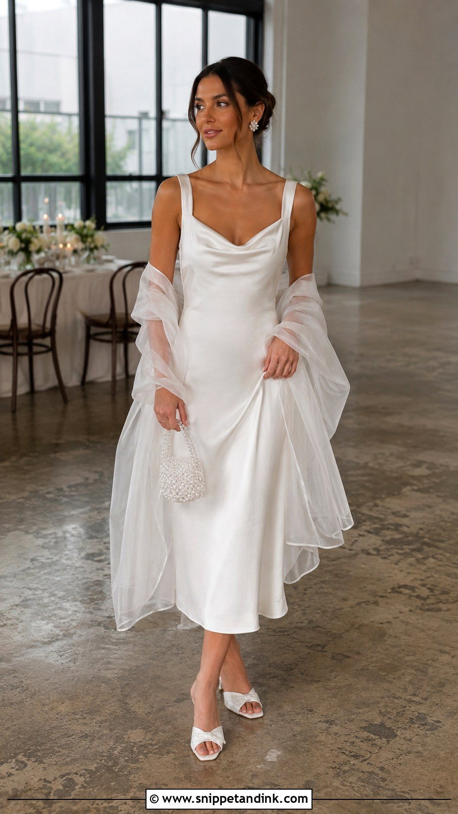 Cowl Neck Slip Brunch Wedding Dress - Snippet and Ink - 20 Brunch Wedding Dress Ideas