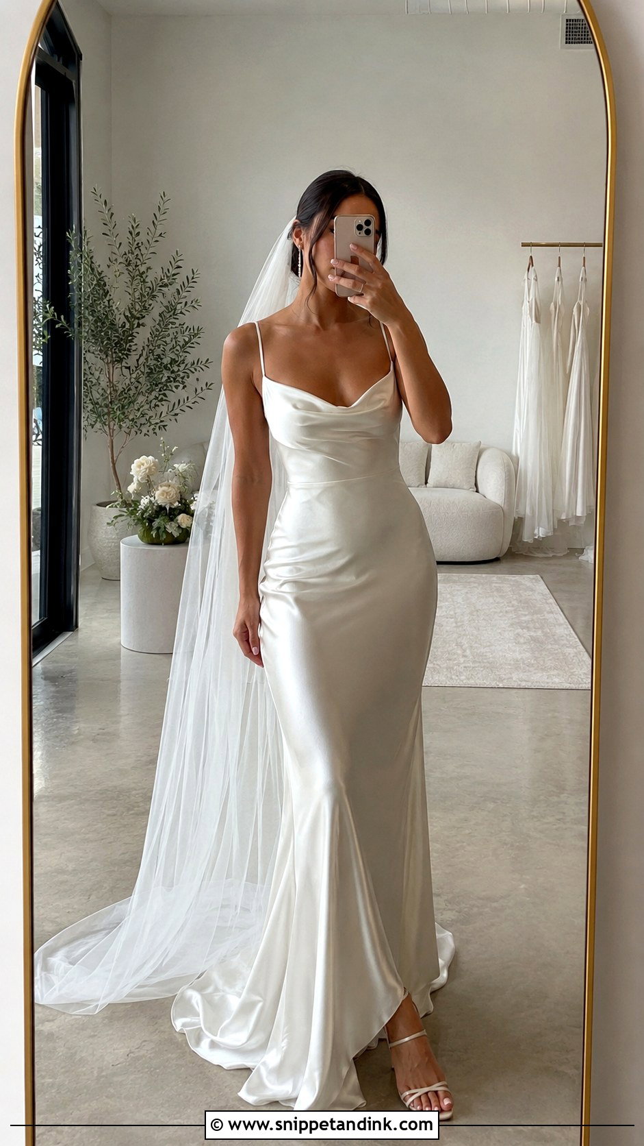 Cowl Neck Slip Wedding Dress - Snippet and Ink - 20 Modern Romantic Wedding Dress Ideas