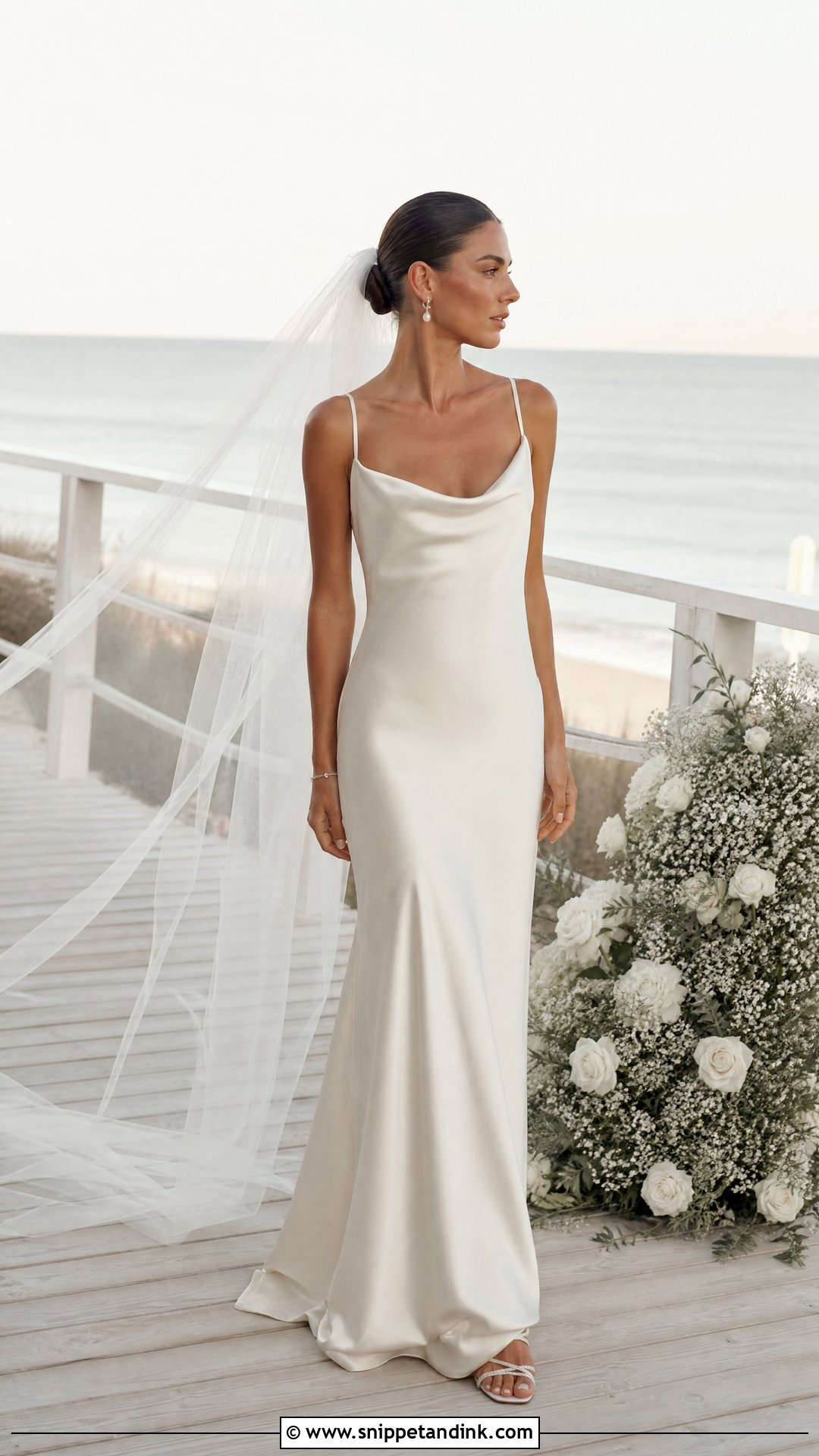 Cowl Neck Slip Wedding Dress - Snippet and Ink - 20 Neck Wedding Dress Ideas