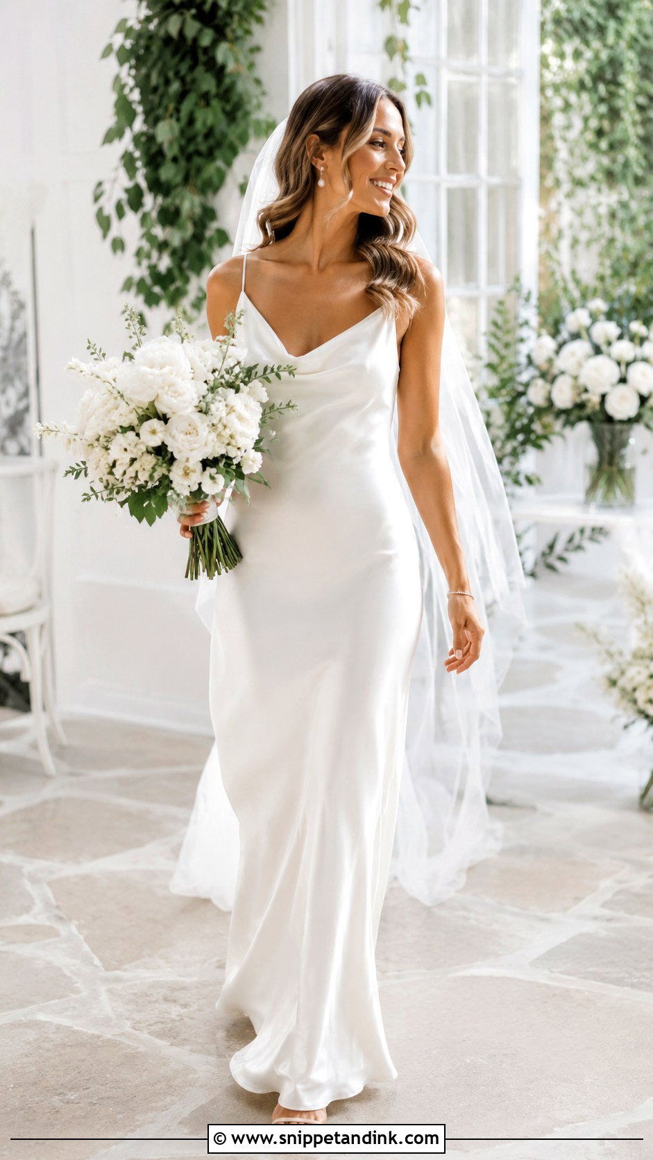 Cowl Neck Slip Wedding Dress - Snippet and Ink - 20 Elegant Plain Wedding Dress Ideas