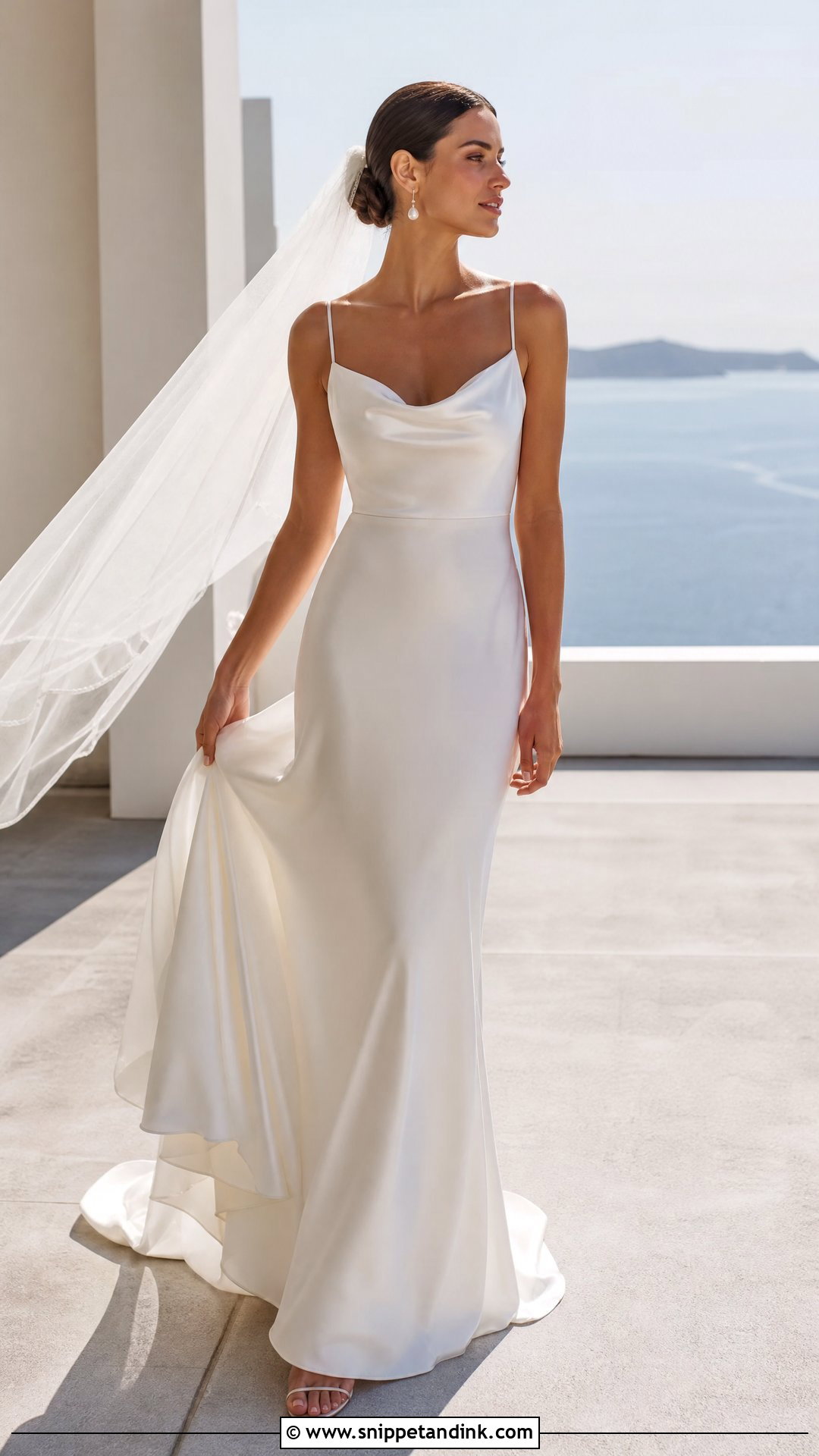 Cowl Neck Slip Wedding Dress - Snippet and Ink - 20 Small Bust Wedding Dresses
