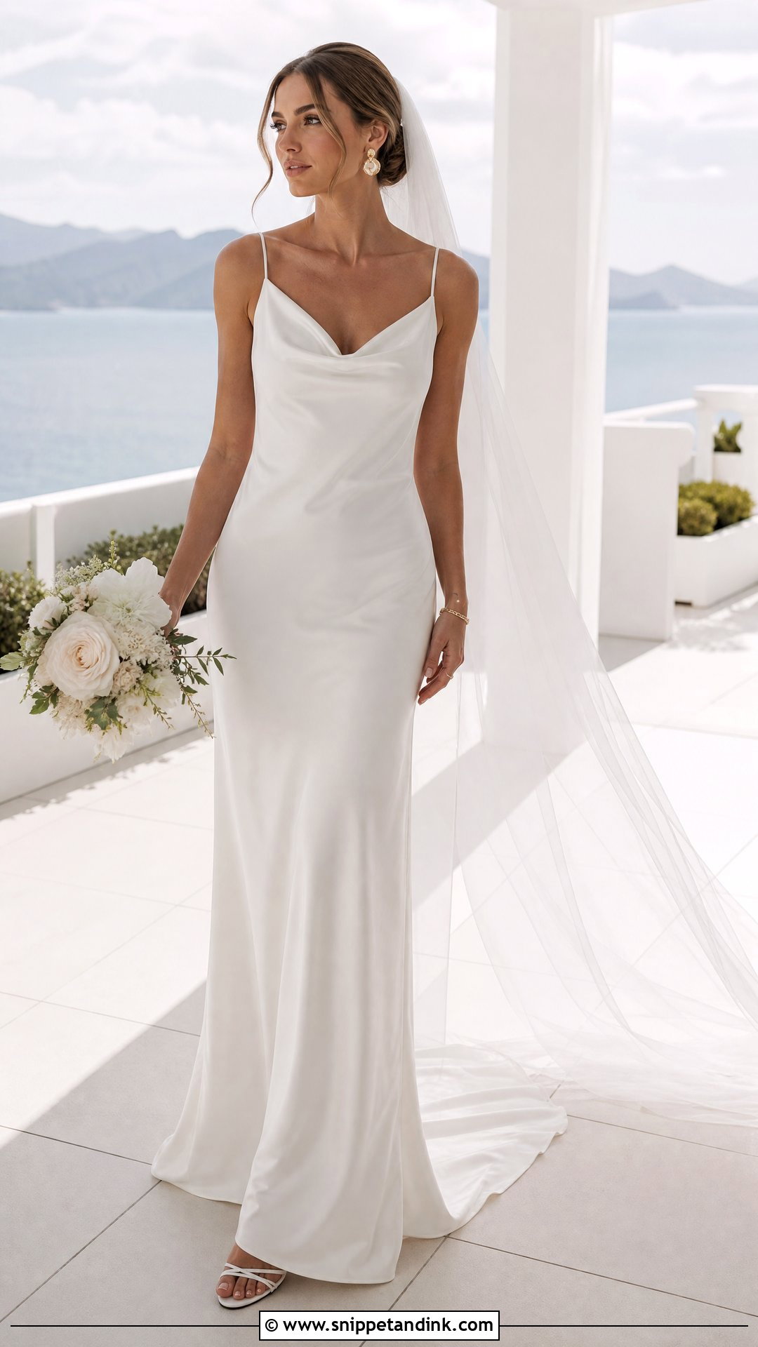 Cowl Neck Slip Wedding Dress - Snippet and Ink - 20 Wedding Dress for Small Bust Ideas