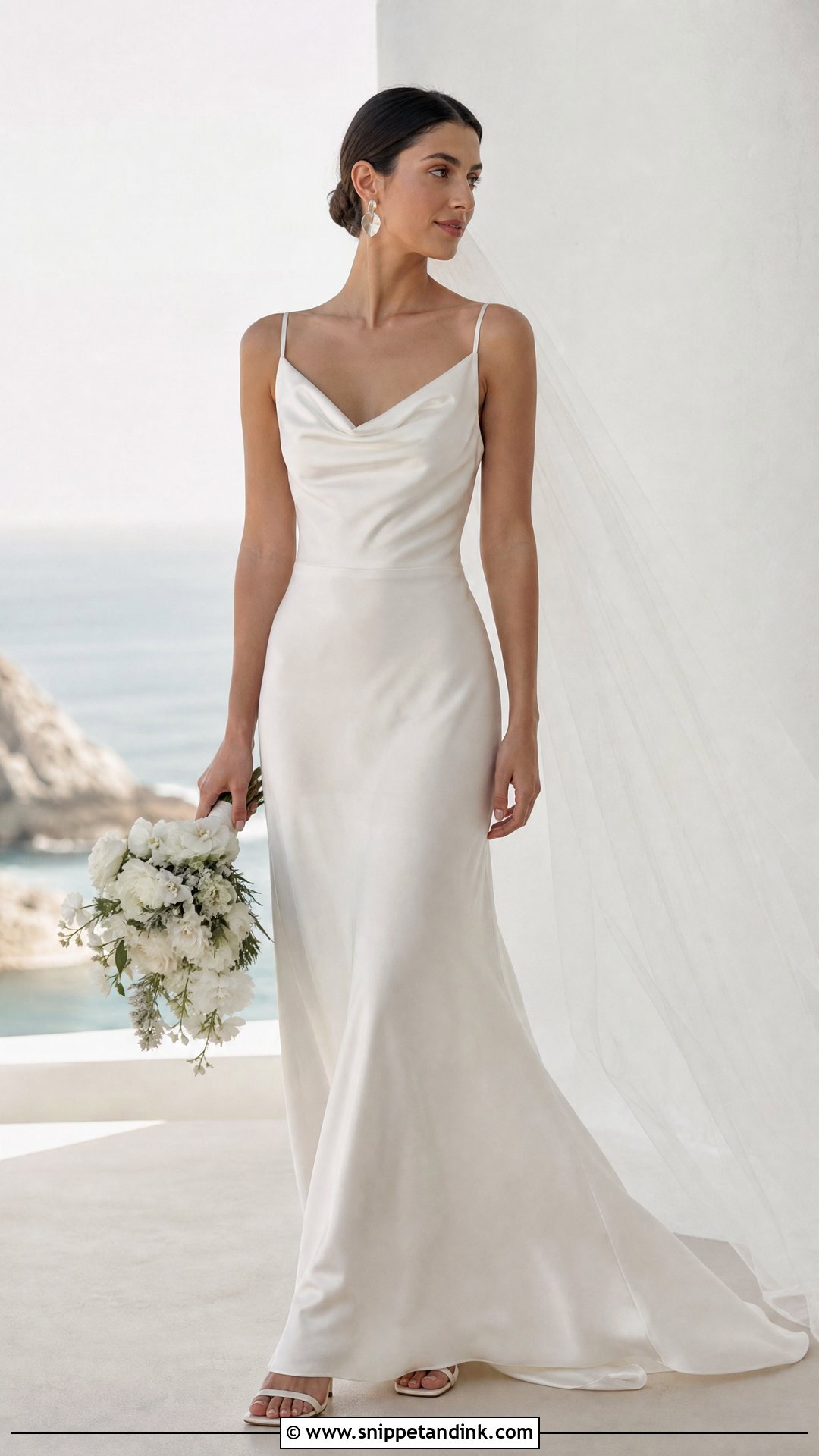 Cowl Neck Slip Wedding Dress - Snippet and Ink - 20 Wedding Dresses for Small Chest