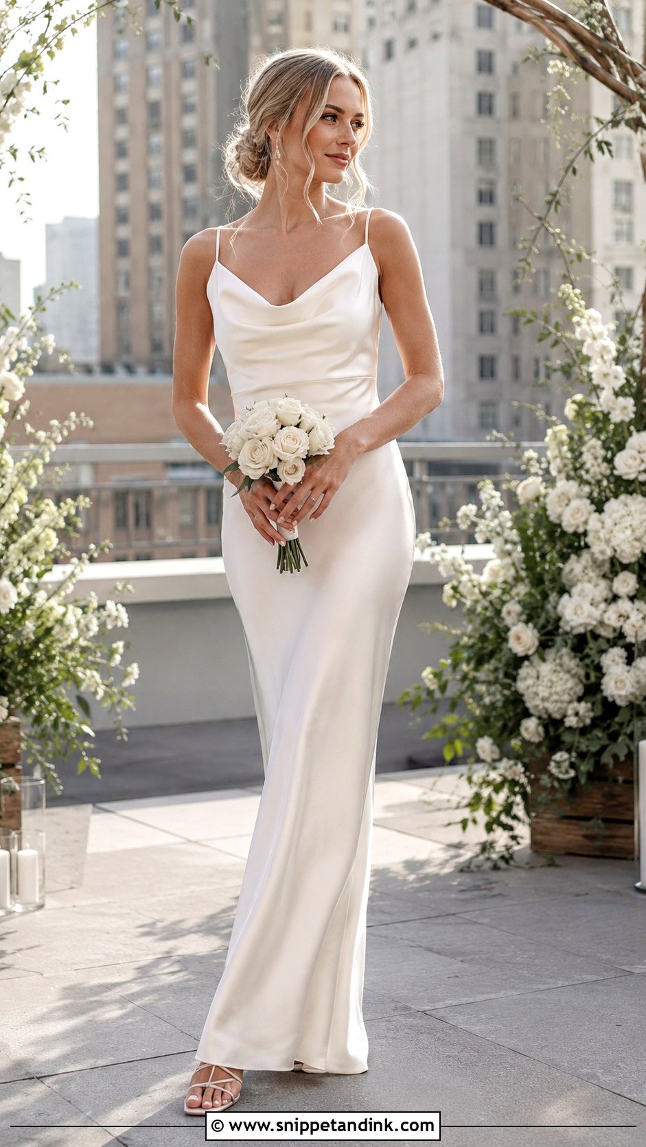 Cowl Neck Slip Wedding Dress - Snippet and Ink - 25 Slip Wedding Dress Ideas