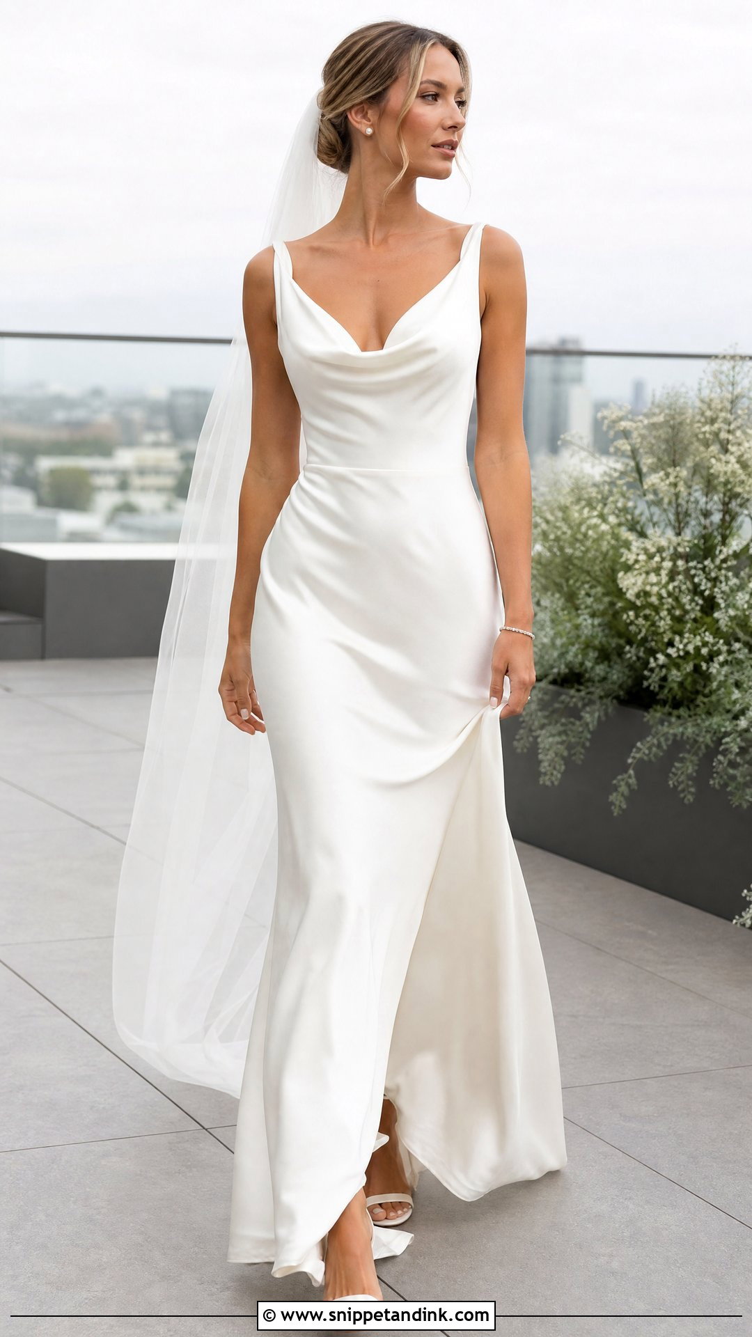 Cowl Neck Slip Wedding Gown - Snippet and Ink - 20 Simple Wedding Gowns Elegant Classy