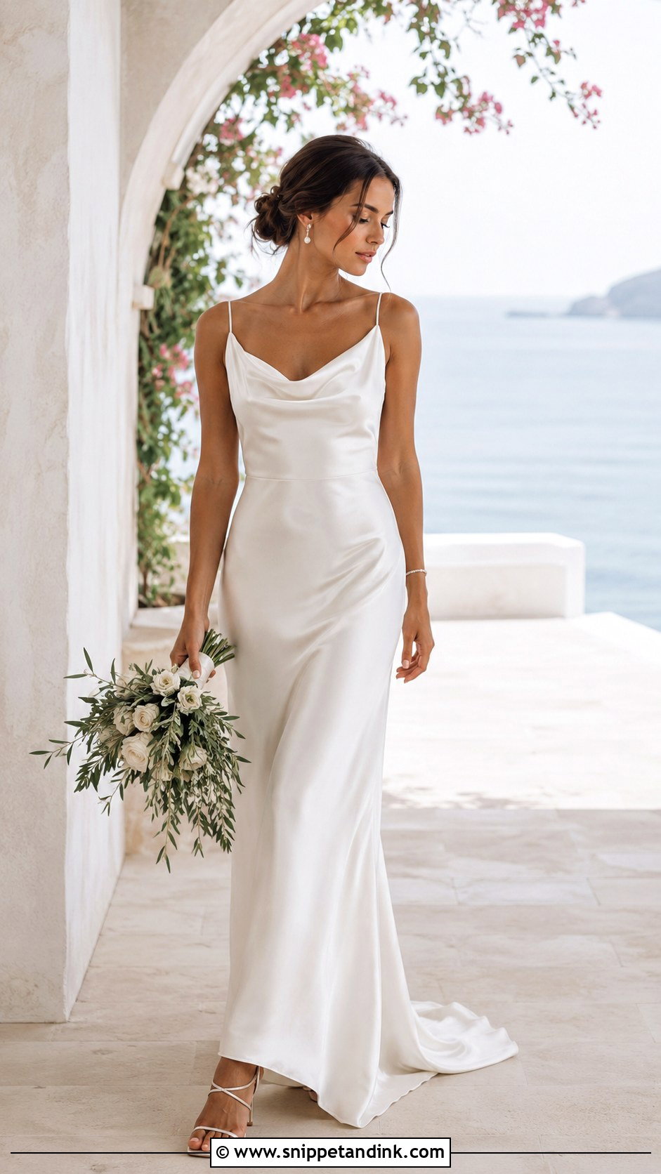 Cowl Neck Straight Wedding Dress - Snippet and Ink - 25 Straight Wedding Dress Ideas