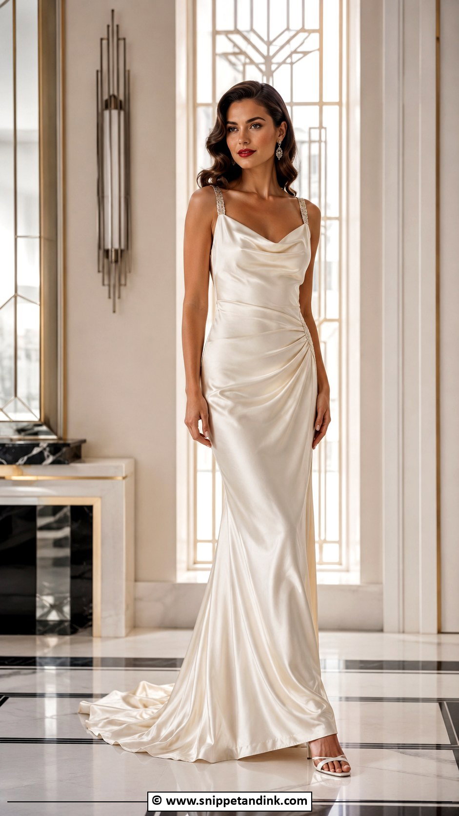 Cowl Neck Vintage Wedding Dress - Snippet and Ink - 25 Cowl Neck Wedding Dress Ideas