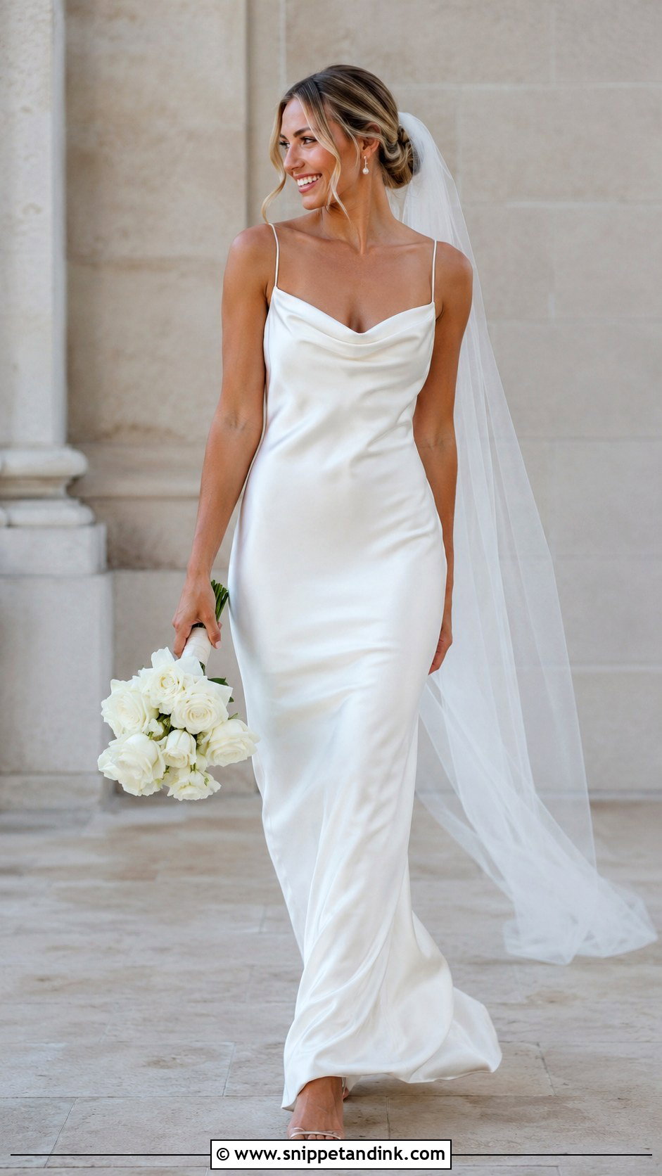 Cowl Neck Wedding Dress - Snippet and Ink - 20 Modern Minimalist Wedding Dress Ideas