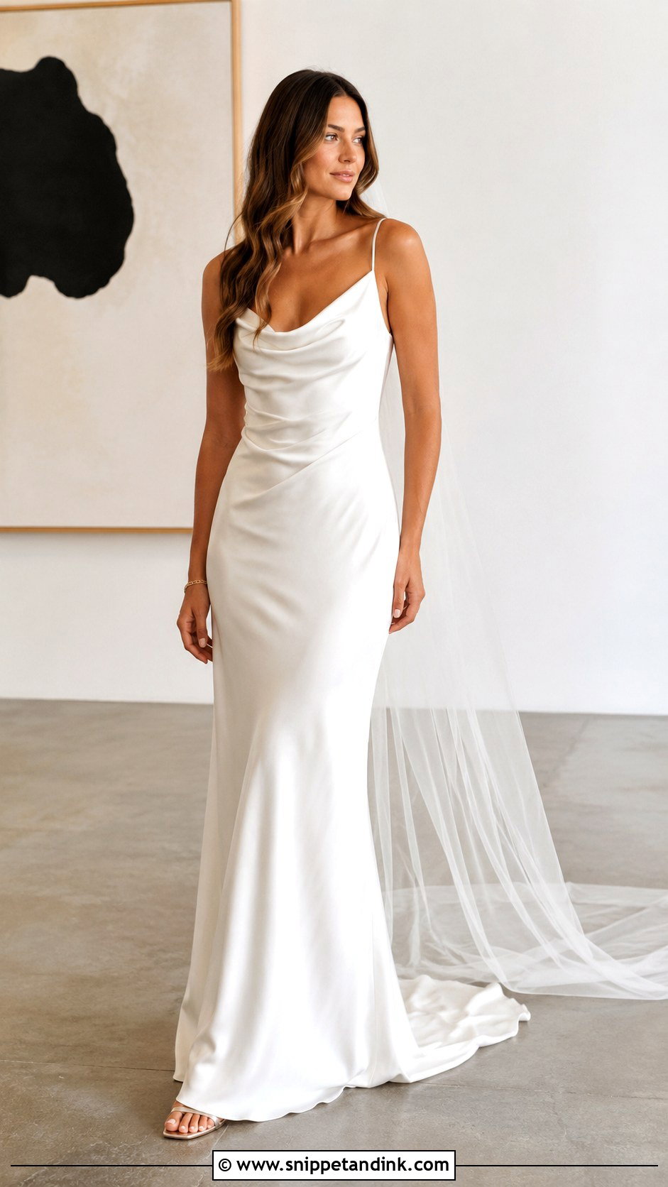 Cowl Neck Wedding Dress - Snippet and Ink - 20 Minimal Wedding Dresses