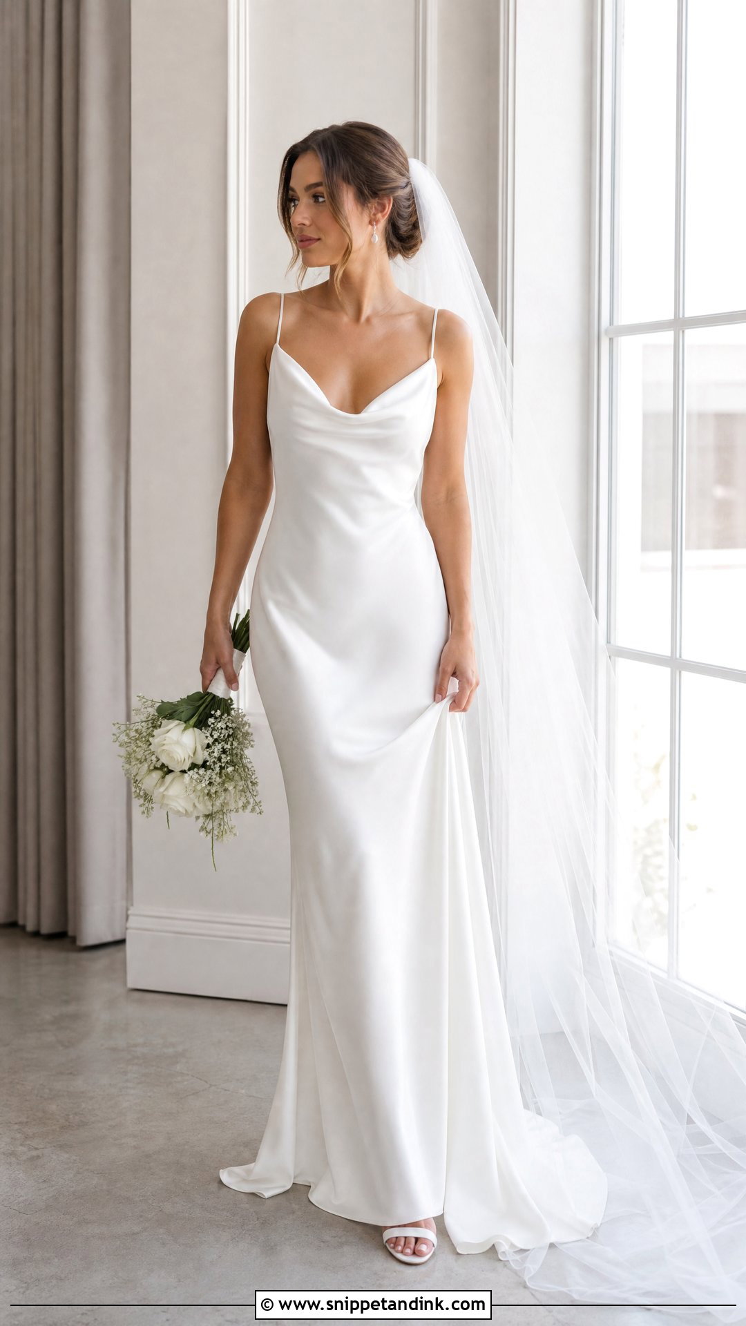 Cowl Neck Wedding Dress - Snippet and Ink - 20 Wedding Dress Top Styles